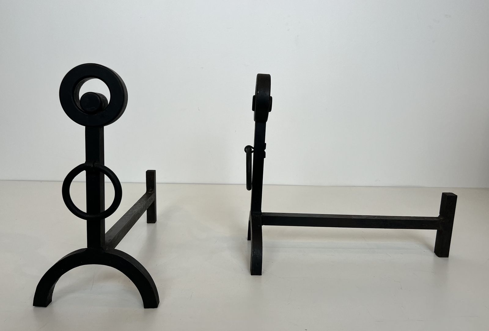 Pair Of Modernist Wrought Iron Andirons photo 1250.0
