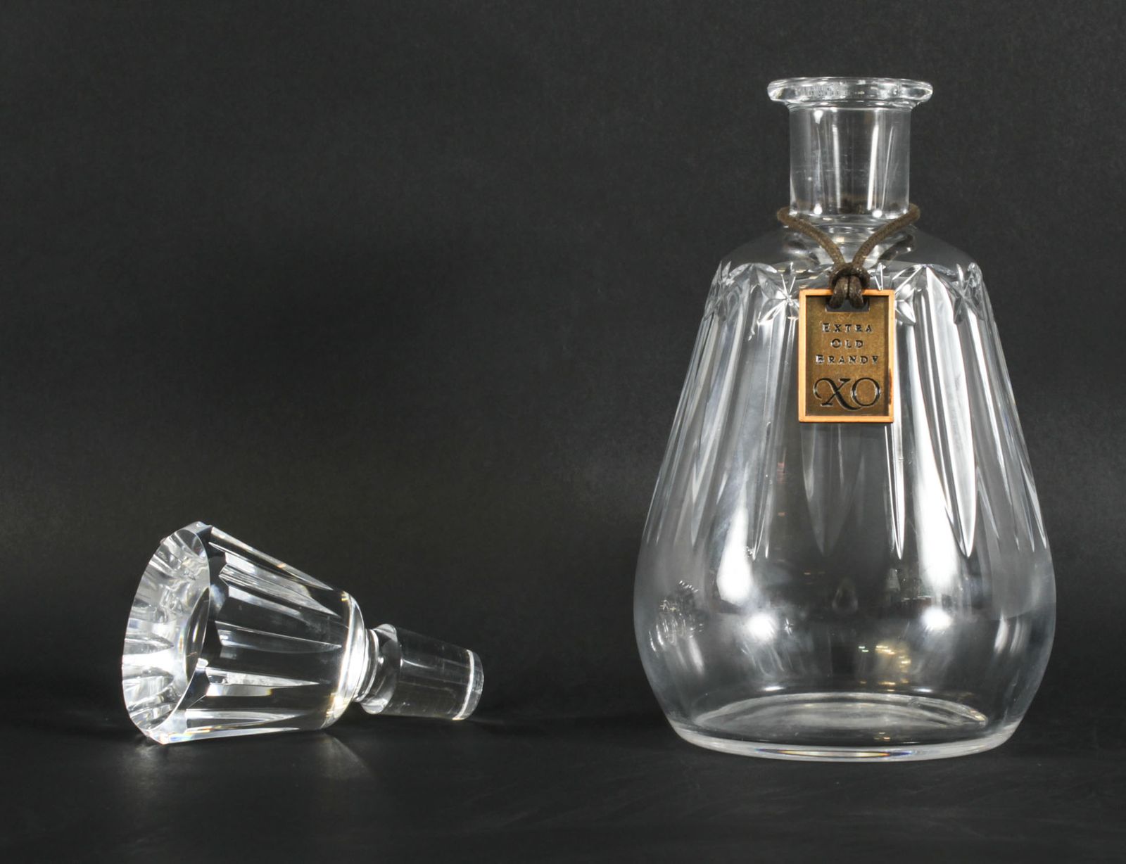 Vintage Thomas Hine Cognac Crystal Decanters By Baccarat Mid 20th C photo vinterior