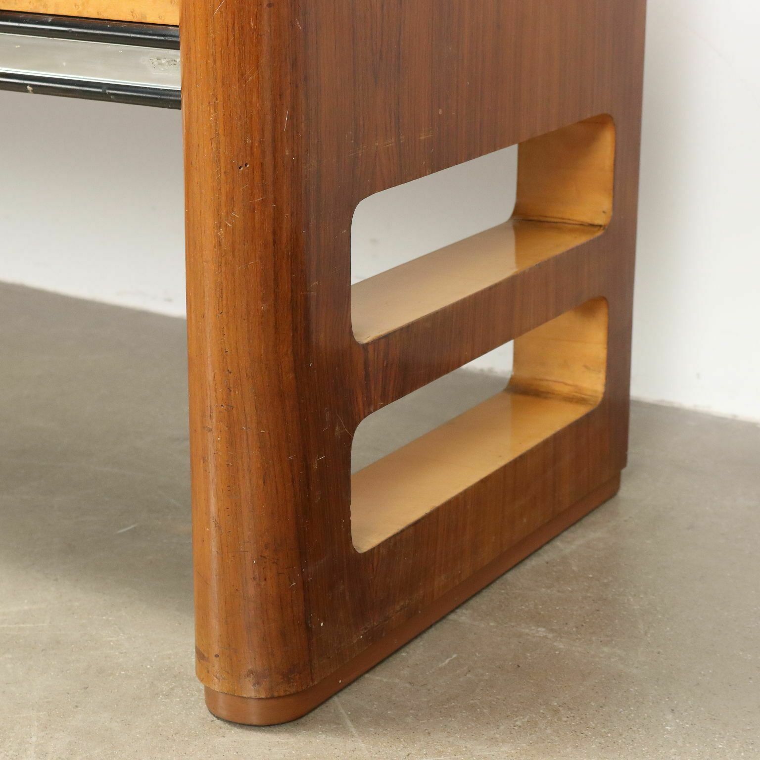 photo for sale Vintage Cabinet Palazzi Dell'arte Cantù Walnut Brass Italy 1940s