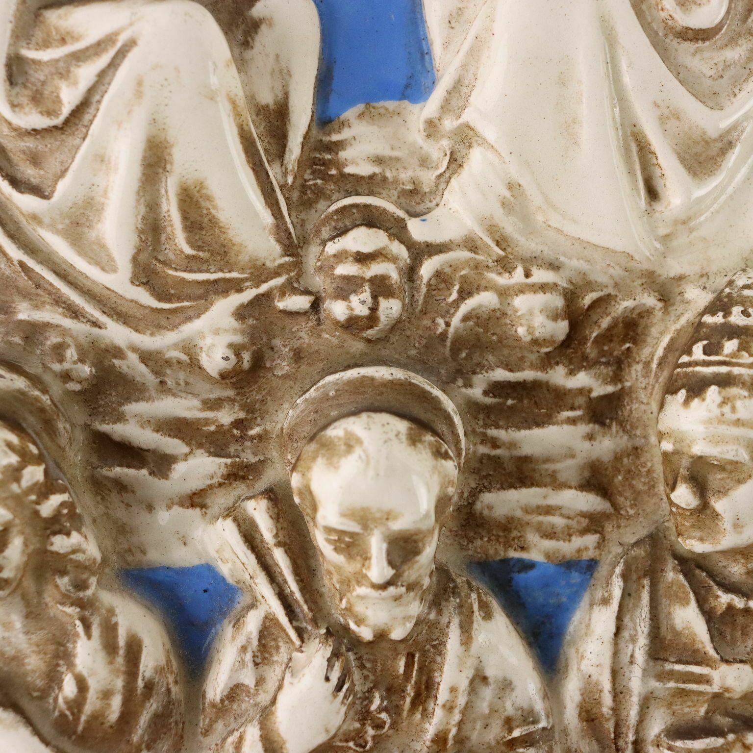 Formella In Maiolica Società Ceramica Colonnata Sesto Fiorentino photo vintage