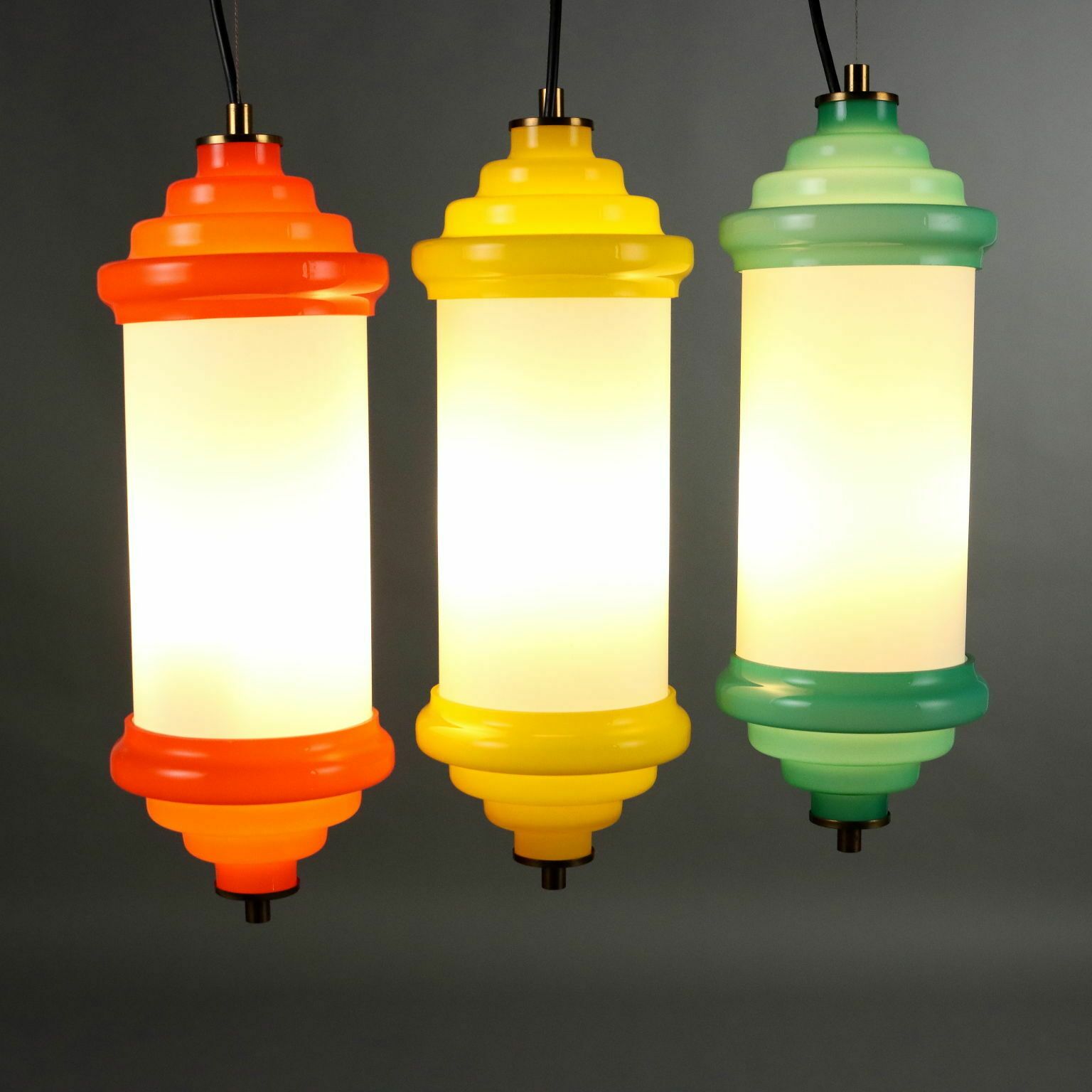Vintage Ceiling Lamp Aluminium Glass Italy 1960s photo for sale