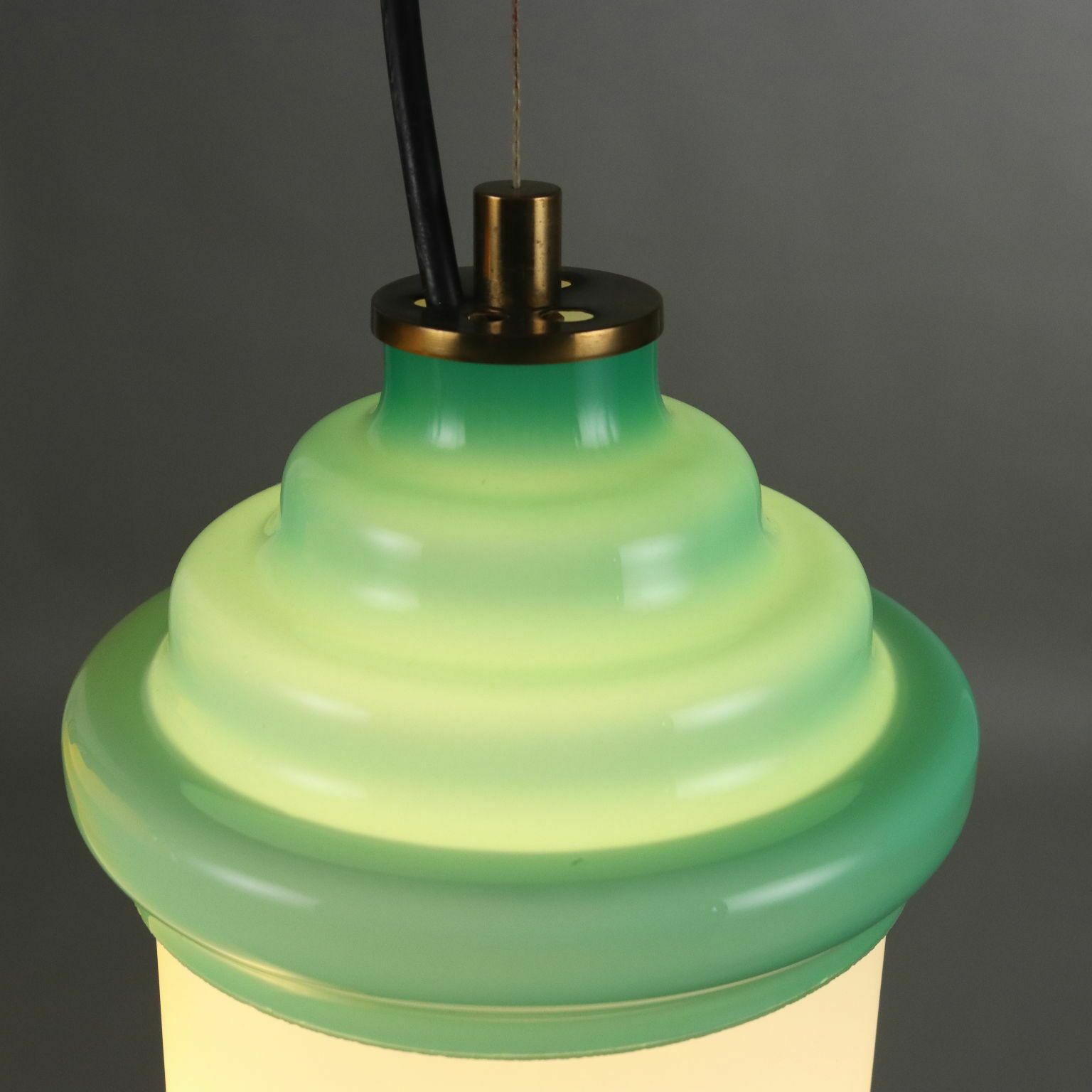 Vintage Ceiling Lamp Aluminium Glass Italy 1960s photo Lighting