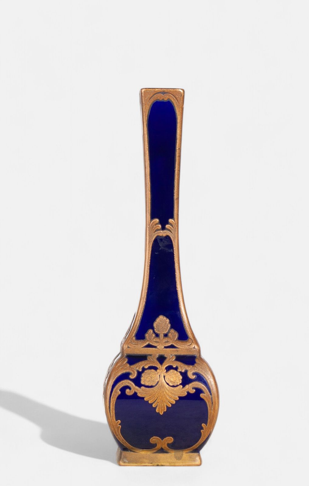 Early 20th Century Art Nouveau Enameled And Gilt Blue Sèvres Porcelain Vase By Paul Milet, France photo 1050.0