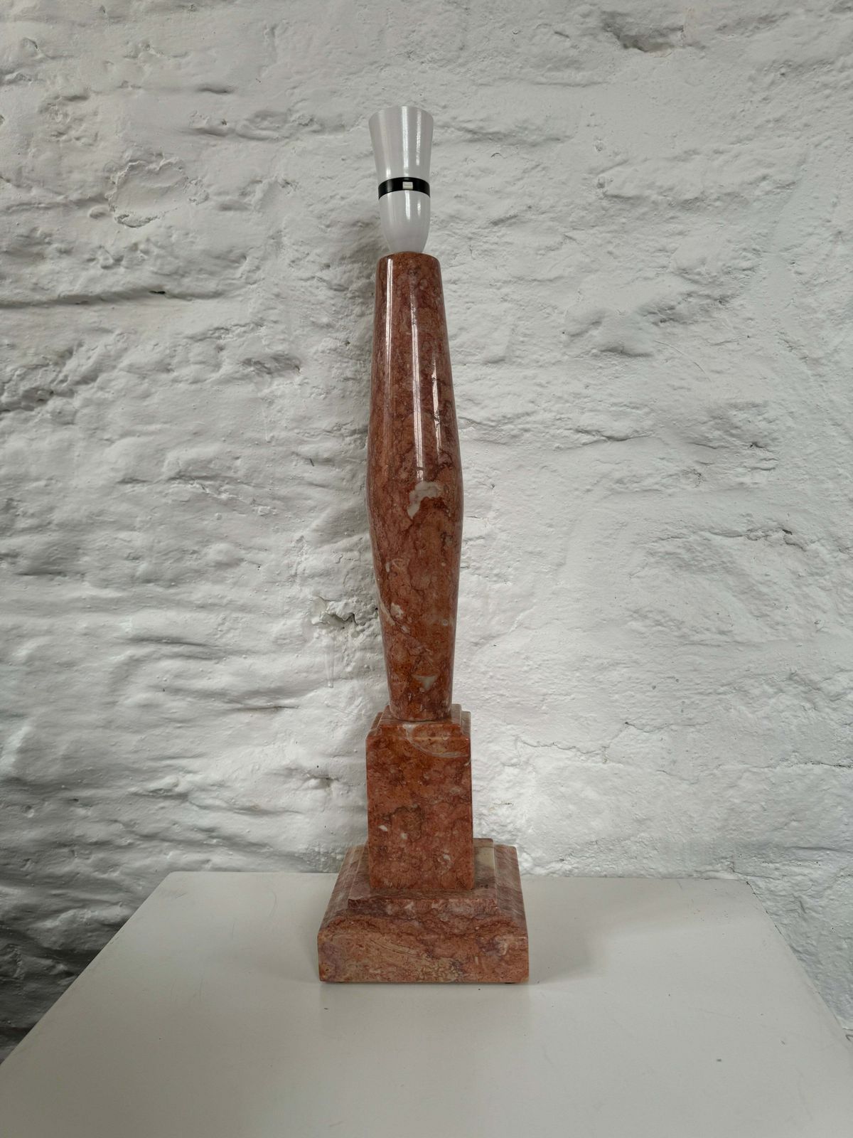 Italian Pink Marble Column Lamp photo furniture