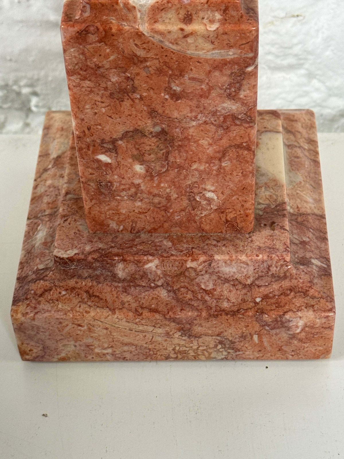 Italian Pink Marble Column Lamp photo for sale