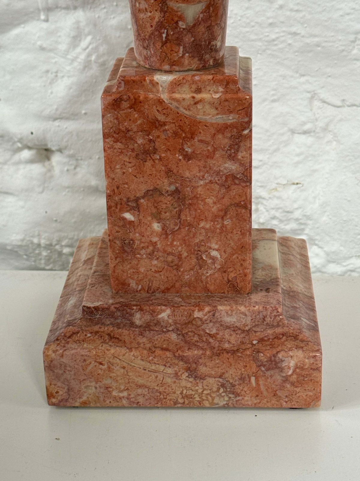 Italian Pink Marble Column Lamp photo Lighting