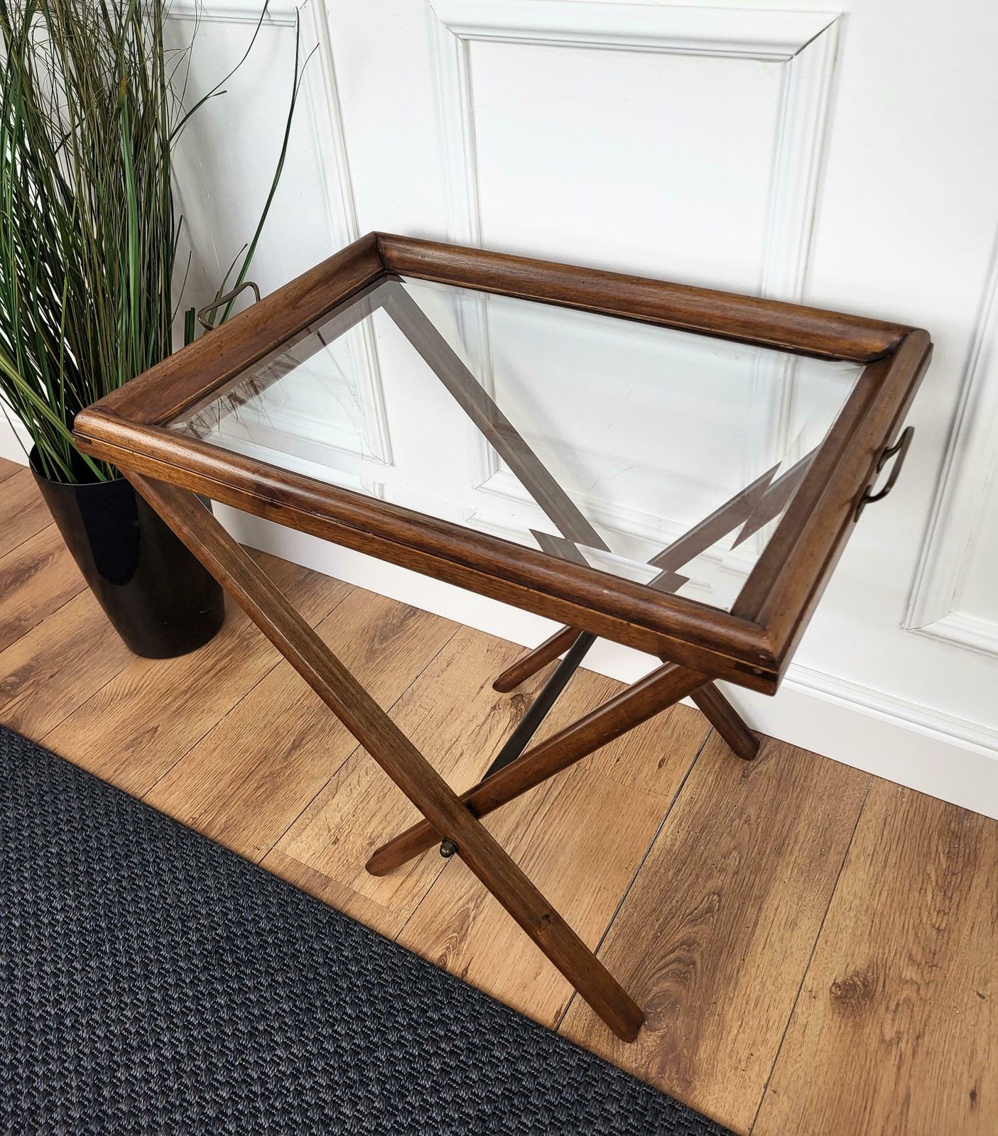 Italian Wooden Folding Serving Table Butlers Tray Stand Dry Bar photo 846.0