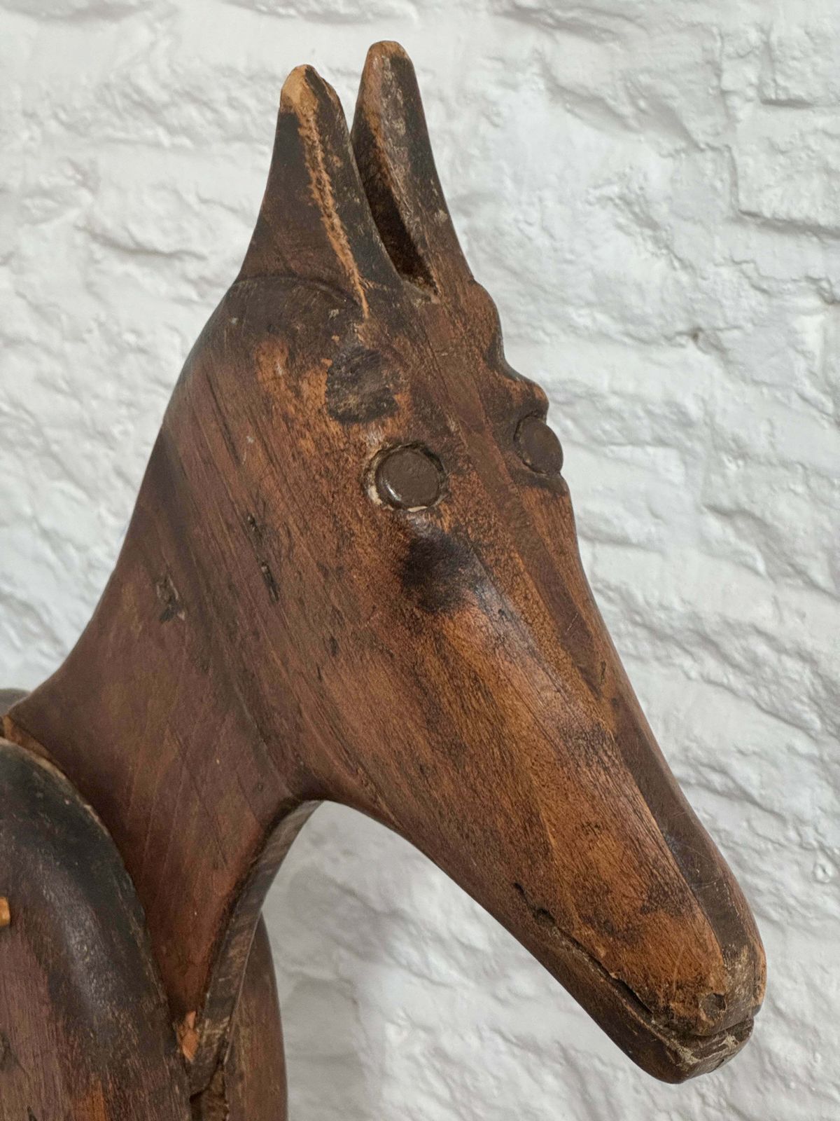 Antique French Articulated Horse On Wheels photo for sale