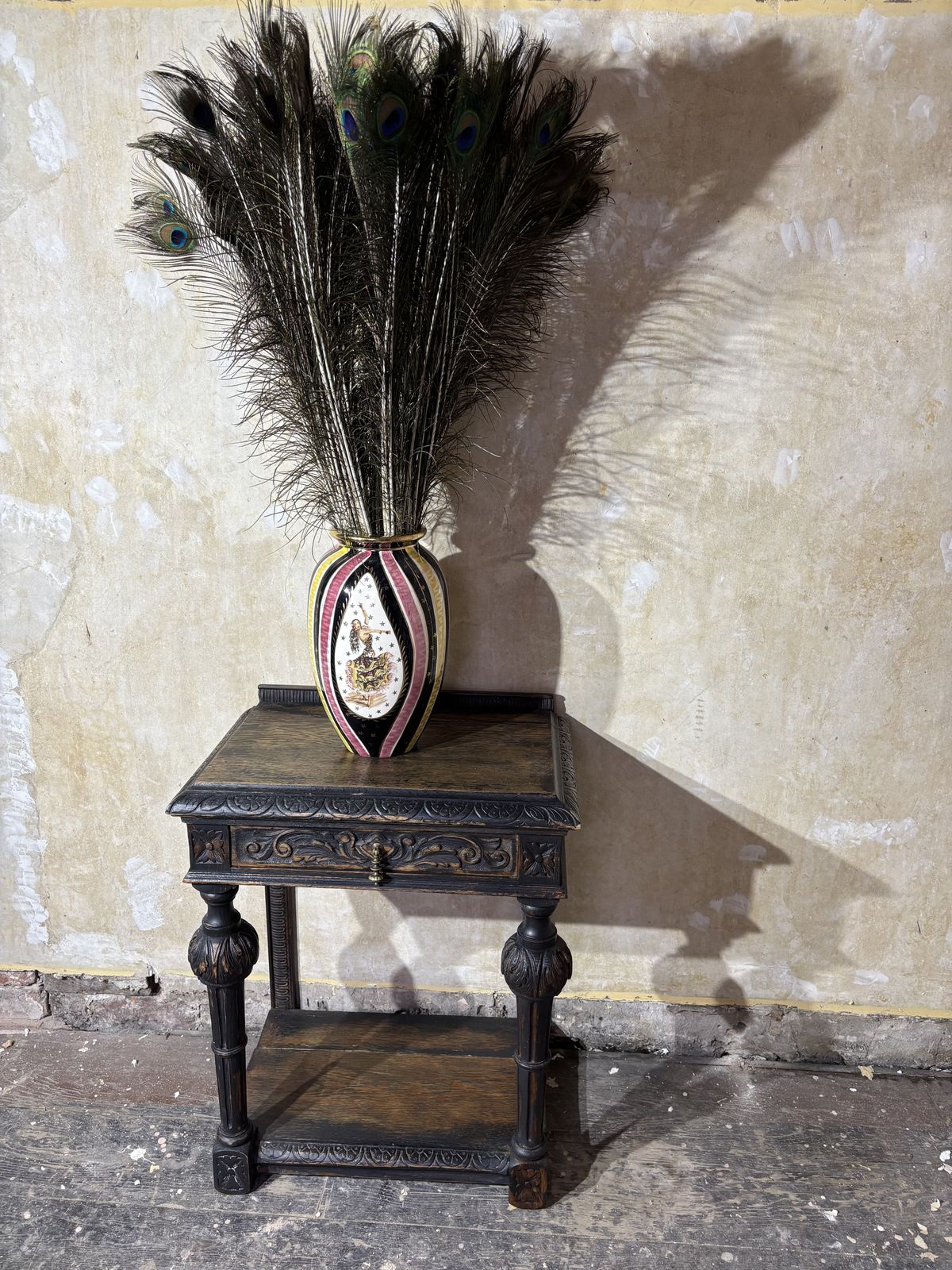 Jacobean Flemish Oak Table Ebonised And Polished Finish photo vinterior