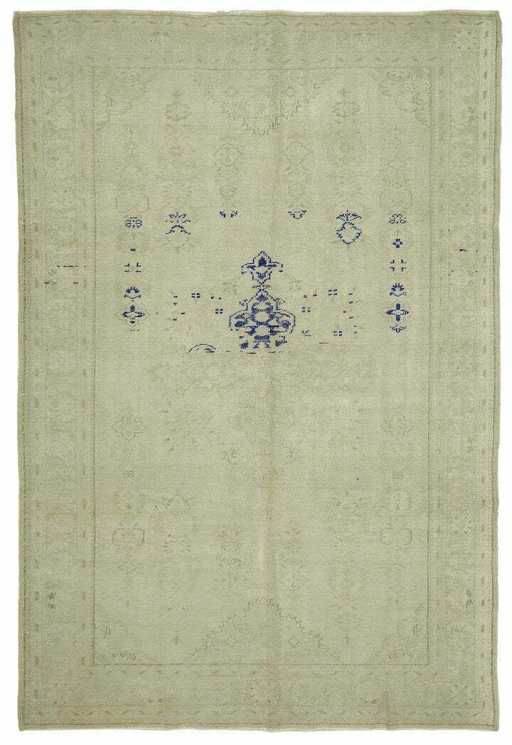 Handmade Beige Turkish Vintage Area Rug 215 Cm X 309 Cm