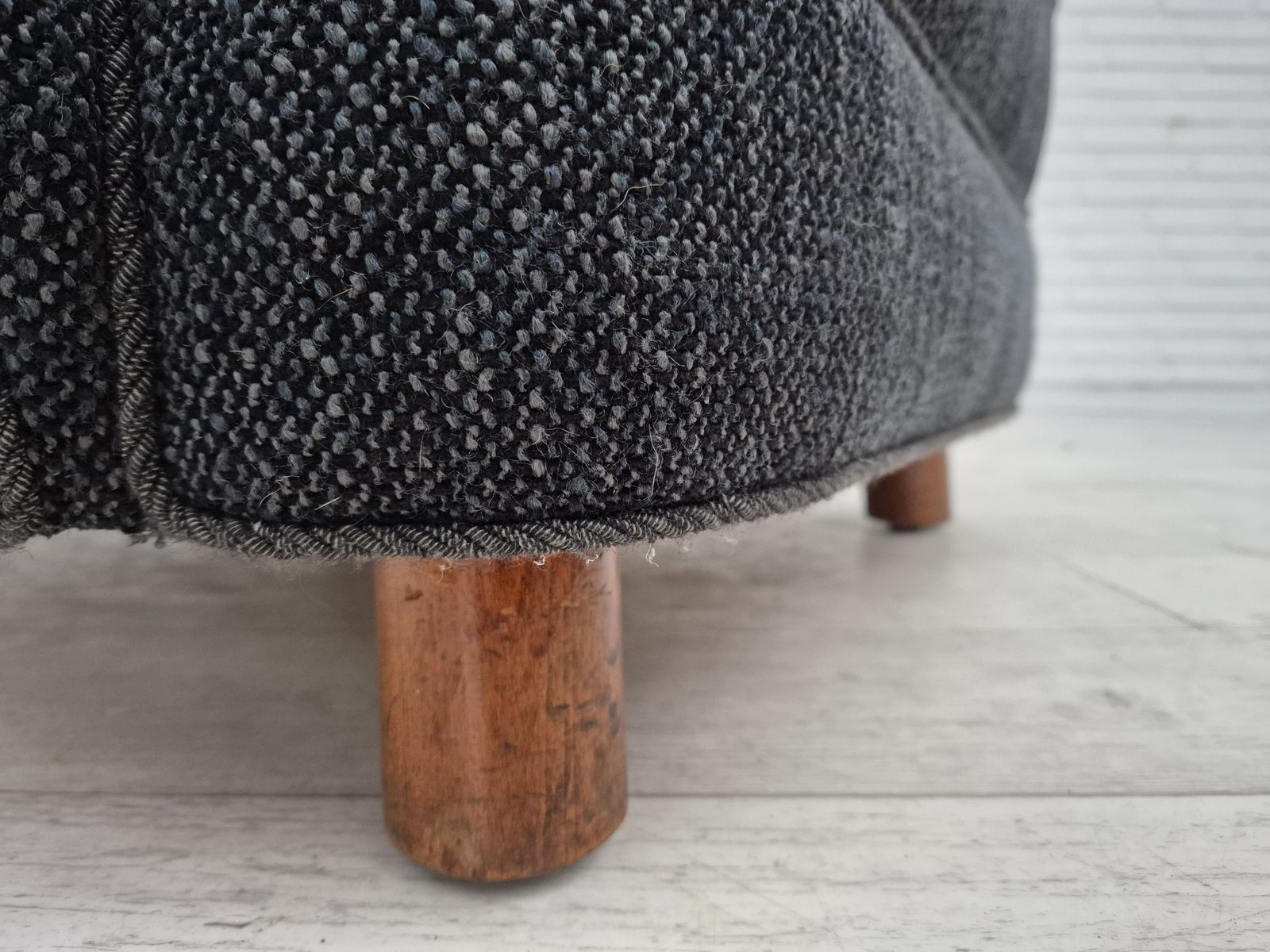1960s, Danish Relax Armchair, Reupholstered, Gray Furniture Fabric. photo vinterior