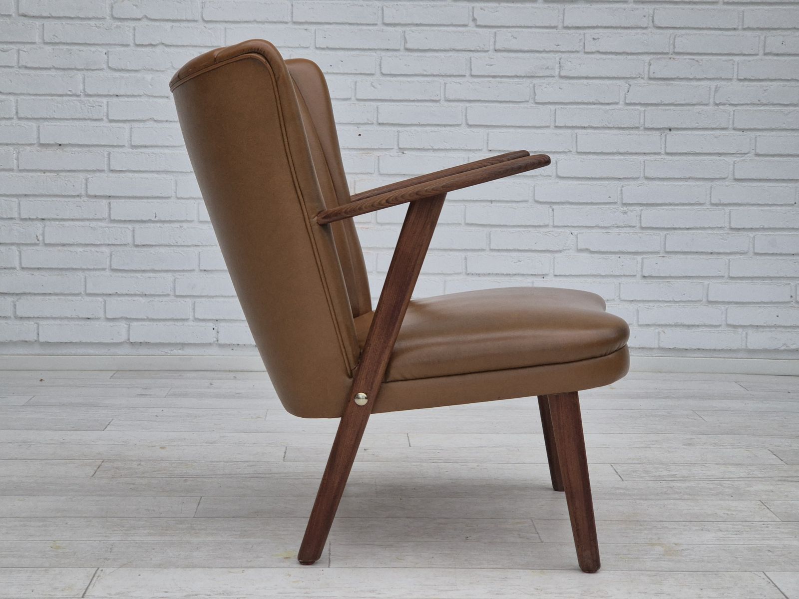 photo furniture 1960s, Danish Design By Erhardsen & Andersen, Armchair, Original Condition, Teak Wood.