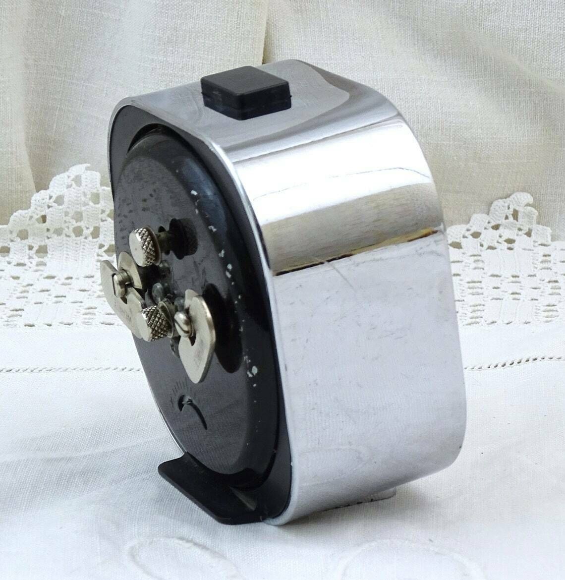 Vintage Mid Century Working German Wehrle Fanta Repetition Wind Up Alarm Clock In Silver  Retro 1960s Bedside Mechanical Time Piece Germany photo 66.0