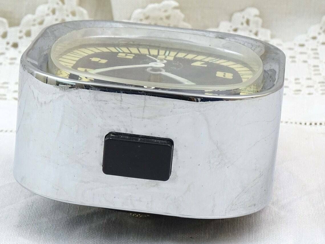 Vintage Mid Century Working German Wehrle Fanta Repetition Wind Up Alarm Clock In Silver  Retro 1960s Bedside Mechanical Time Piece Germany photo buy