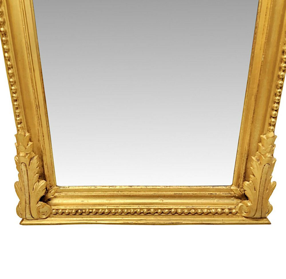 A Rare 19th Century Giltwood Pier Or Hall Mirror With Large Shell Cartouche photo for sale