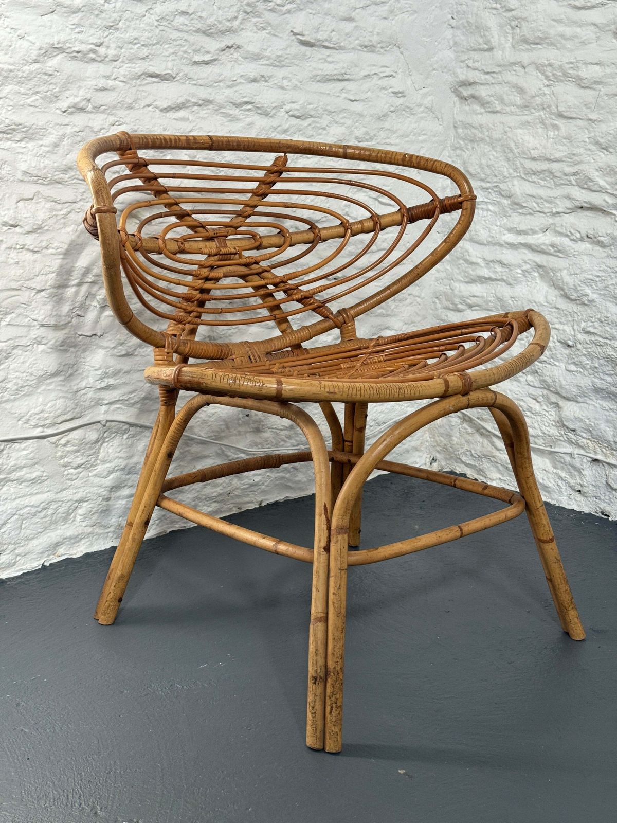 Rattan Lounge Chair 1970s, Vintage photo for sale