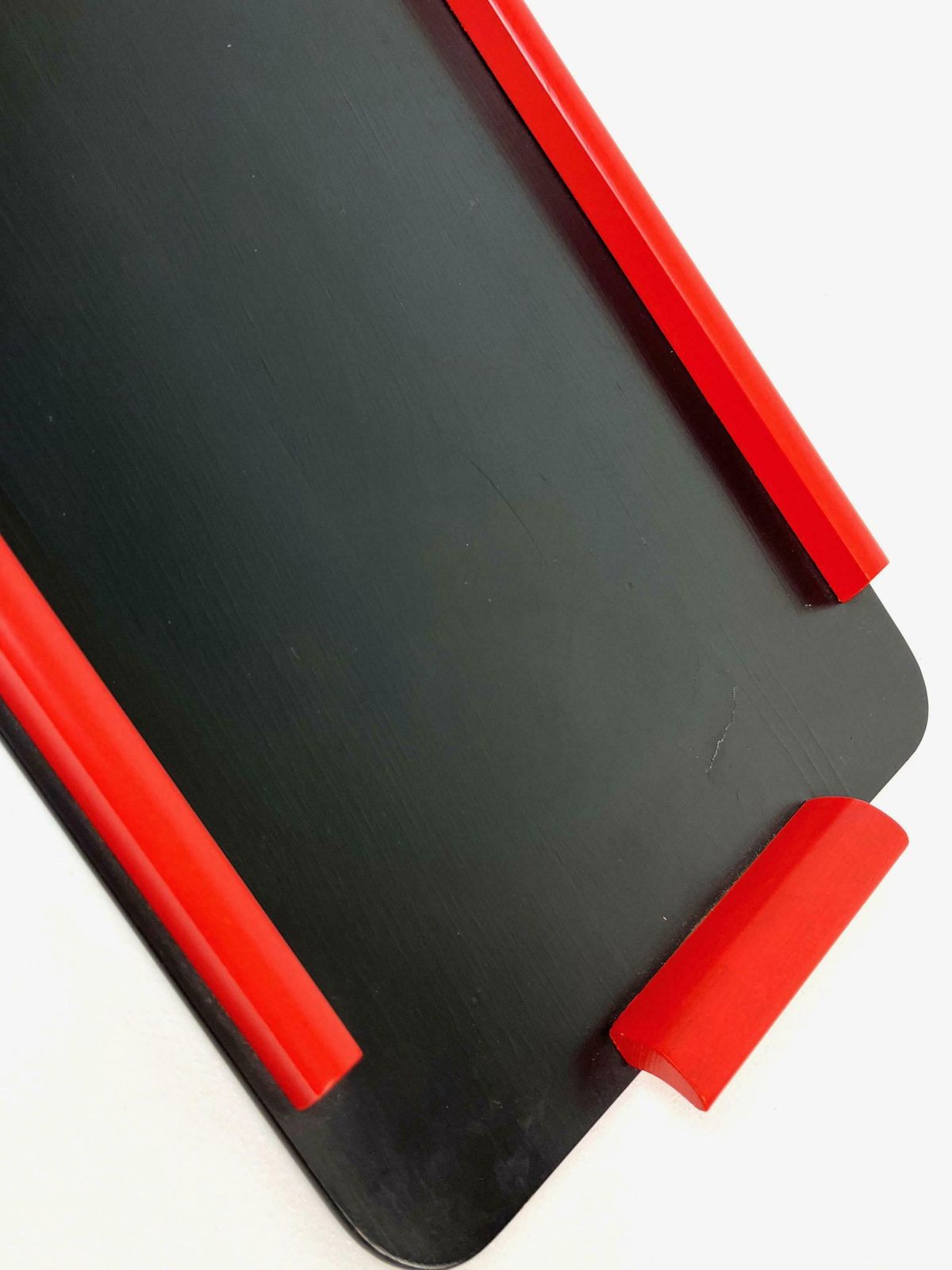 Rare Small Bauhaus De Style Black Red Wooden Art Deco Cocktail Serving Tray Barware photo Home Decor