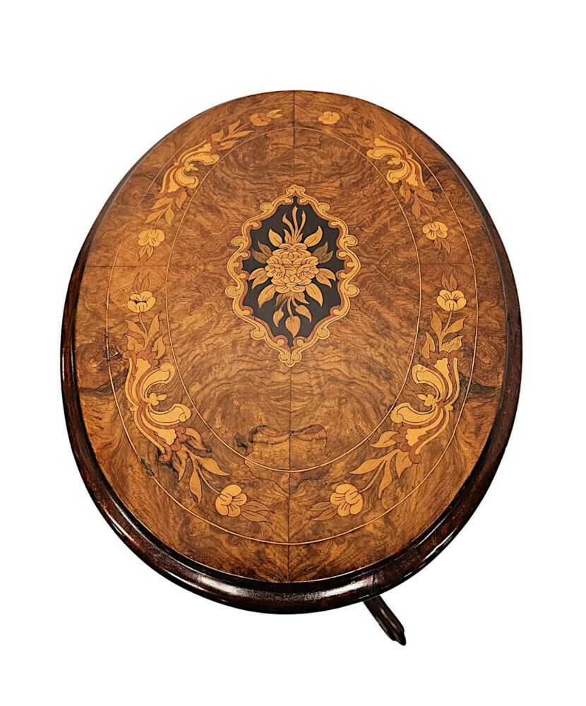 A Stunning 19th Century Marquetry Inlaid Flip Top Occasional Or Lamp Table photo buy