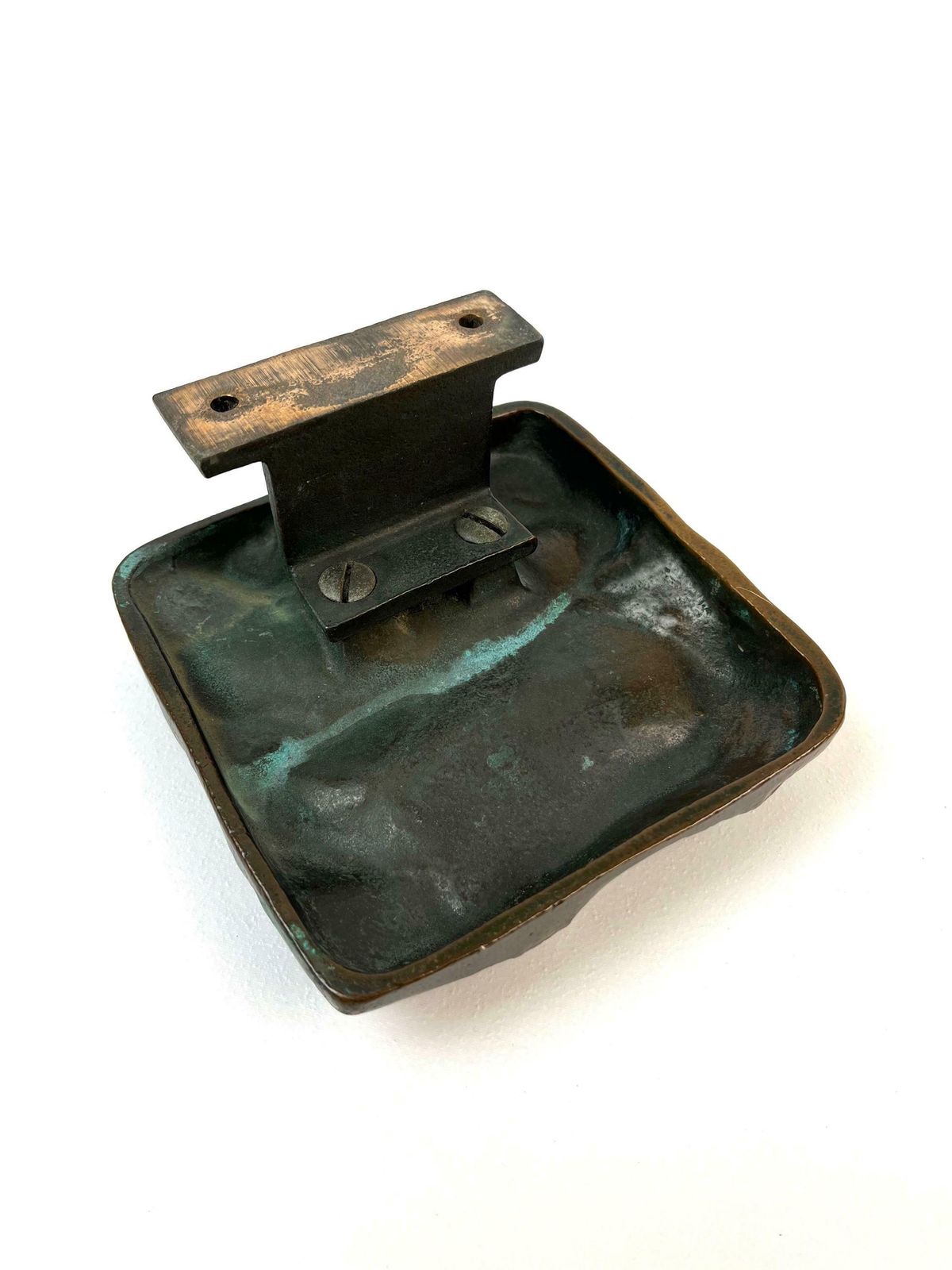 Stunning Mid Century Solid Abstract Brutalist Bronze Front Door Handle 1960 photo 390.0