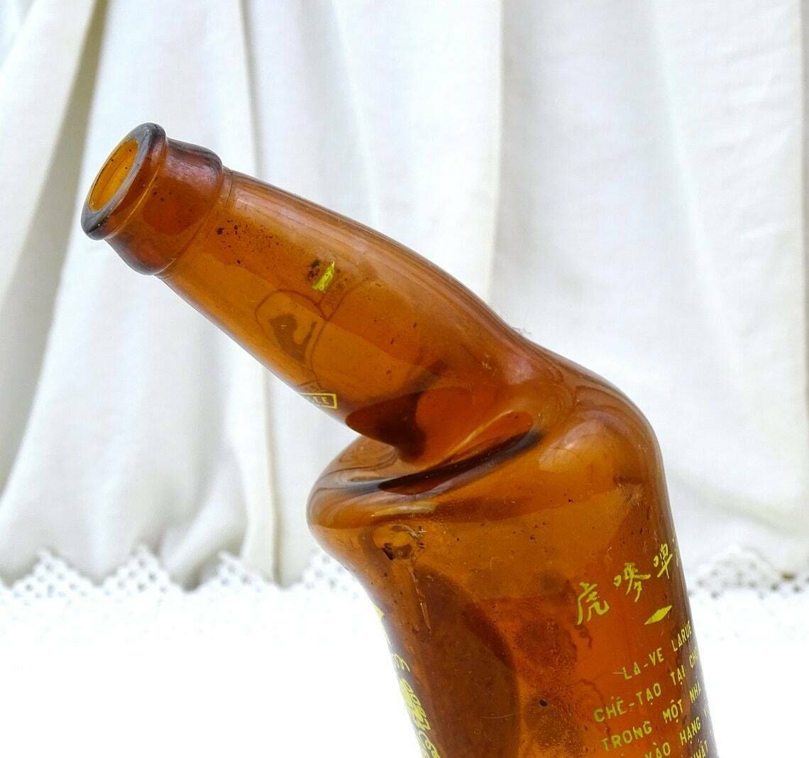 Vintage Zeldzame Gesmolten Bierfles Bière Larue Van Brasseries Et Glaciers De L'indochine – Retro Brouwerijcuriosity Uit Het Verre Oosten, Vietnamoorlog photo 146.0