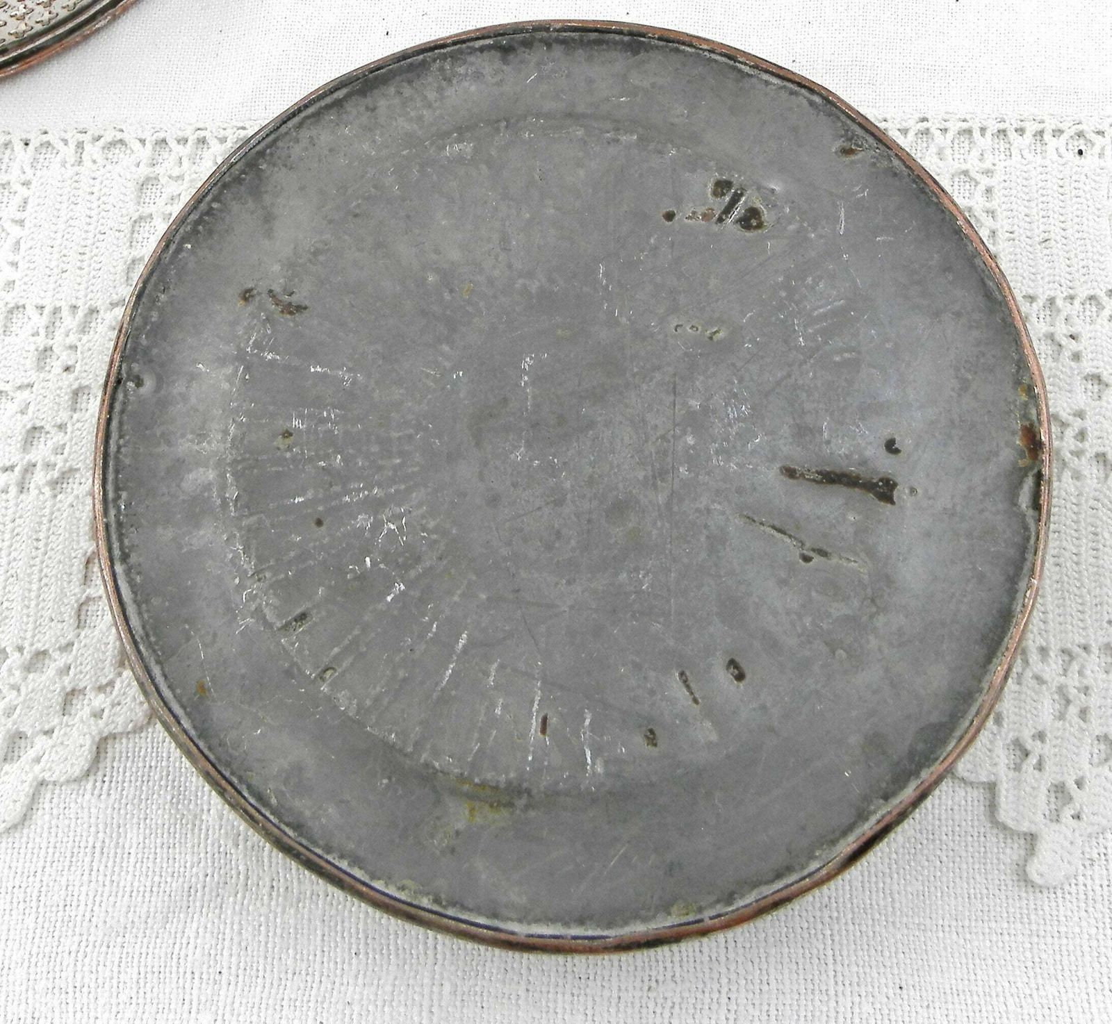 Set Of 3 Antique French 19th Century Silver Plated Wine Bottle Coasters, Shabby Chateau Chic Dinner Tableware, Brocante Parisian Decor photo vintage
