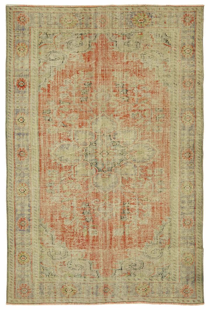 Handmade Beige Turkish Vintage Area Rug 190 Cm X 297 Cm