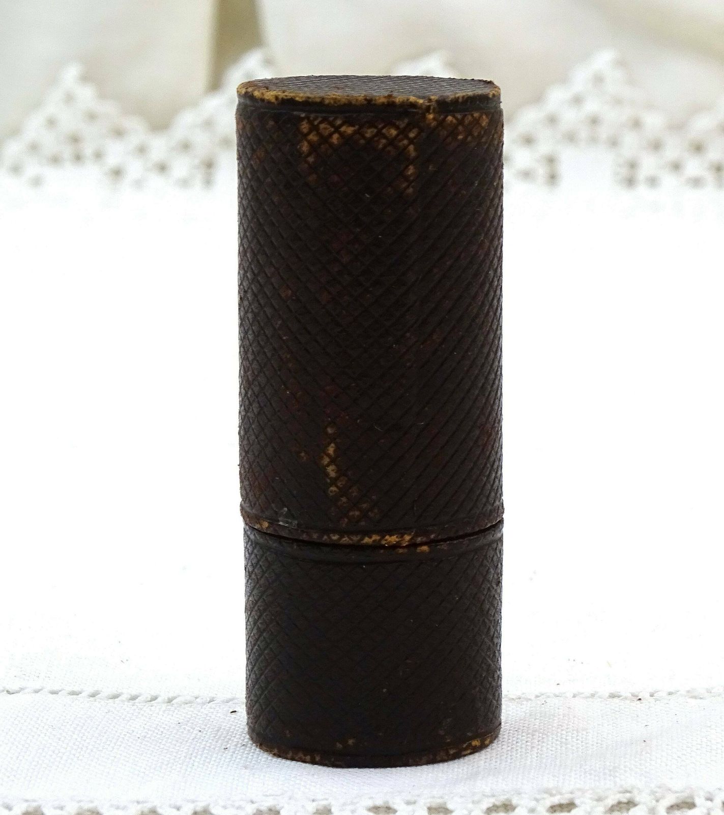 Small Antique French Smelling Salts Bottle And Holder For Sels De Vinaigre Aromatique Of Faceted Glass, Vintage Glass Scent Perfume Bottle photo 97.0