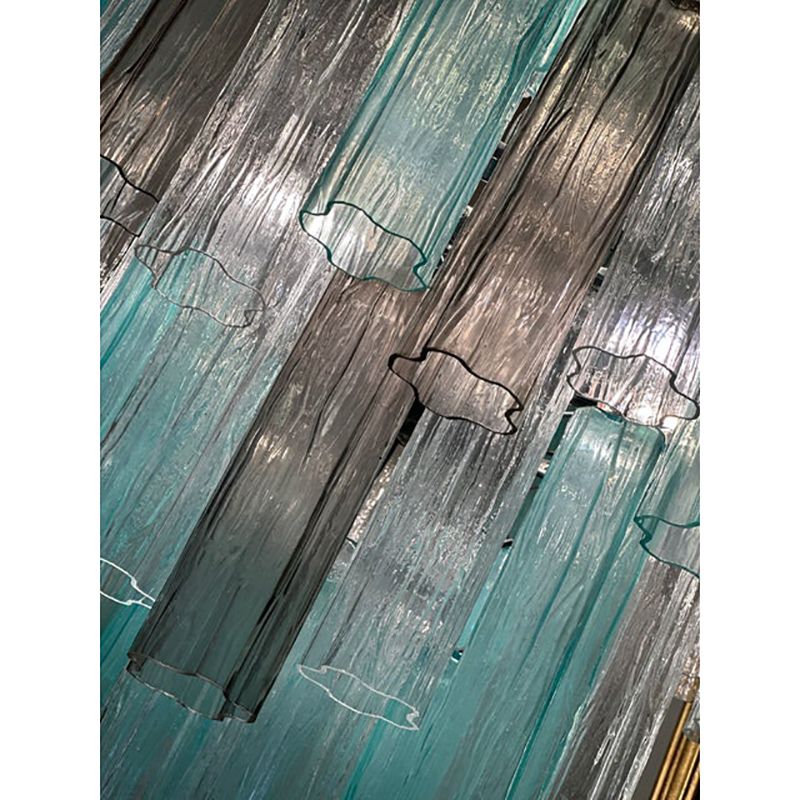 Green And Fumè "Tronchi" Murano Style Glass Chandelier photo 8900.0
