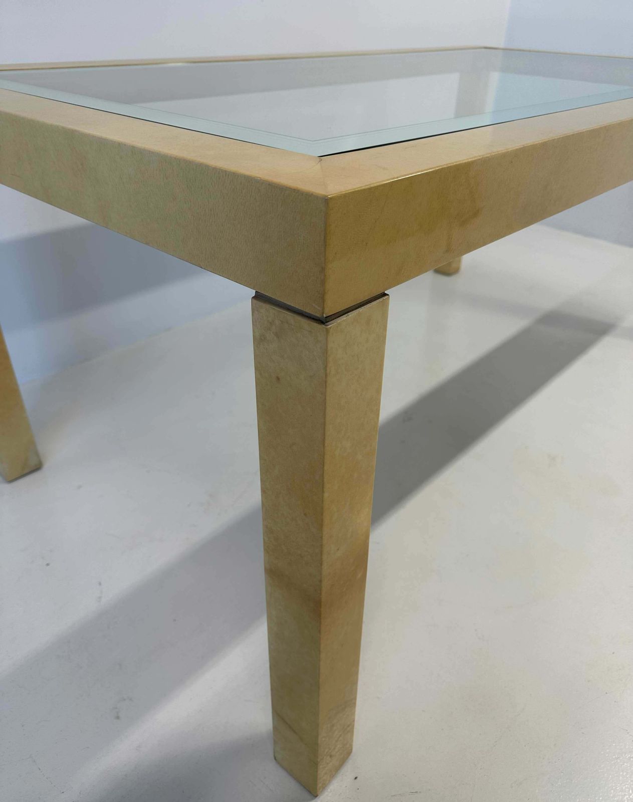 Italian Parchment And Glass Table, Attr. Aldo Tura, 1970s photo buy