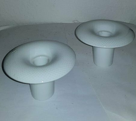White Porcelain Candleholders By Tapio Wirkkala For Rosenthal, Set Of 2 photo Home Decor