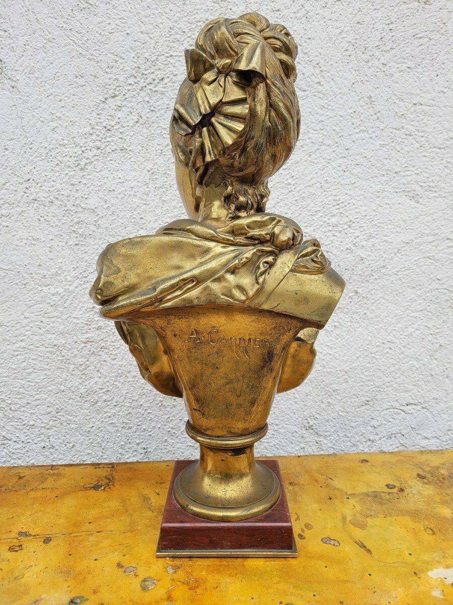 A Carrier, Bronze Bust Of A Woman, Signed, 19th Century photo Art