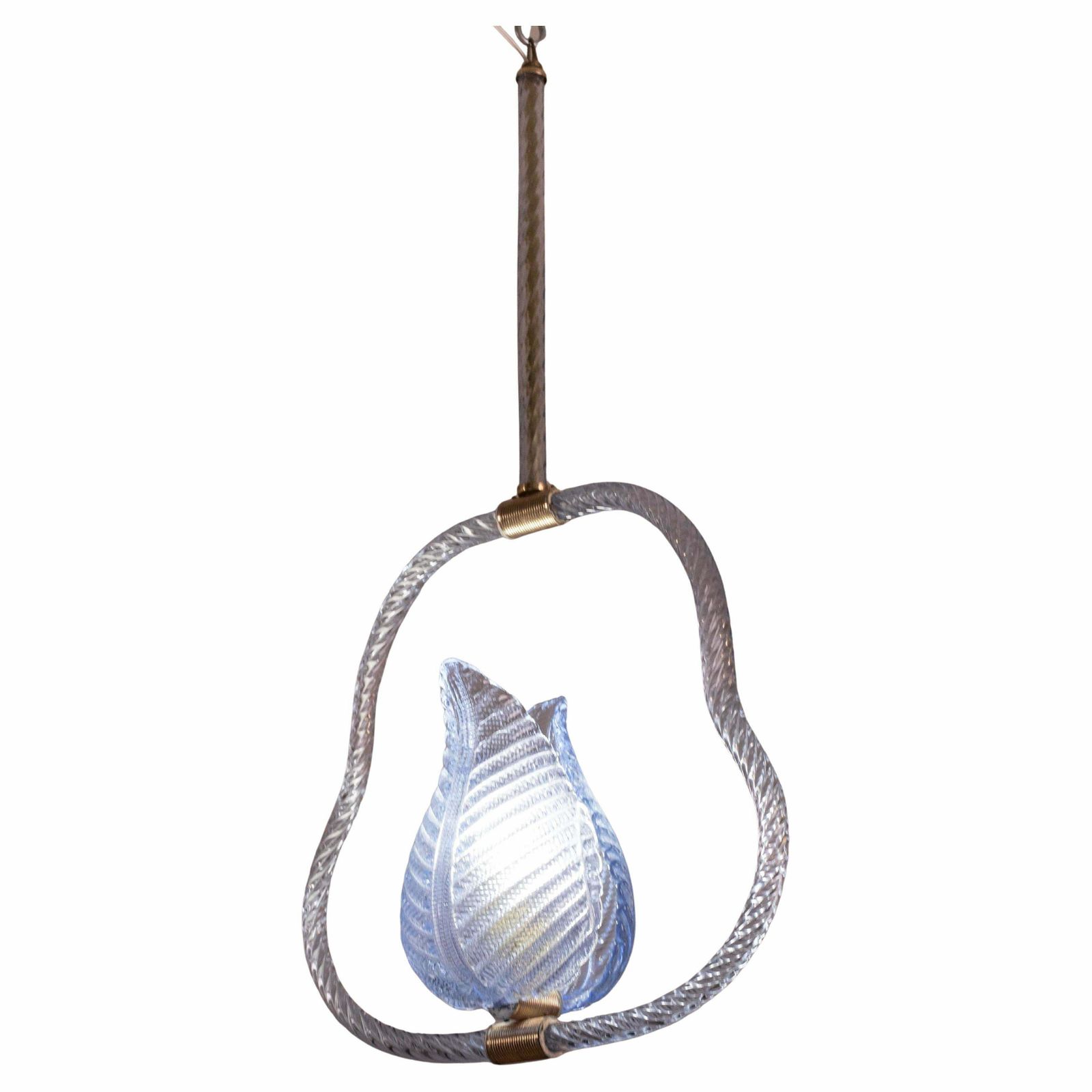 Blu Murano Glass Chandelier By Barovier E Toso, 1950s