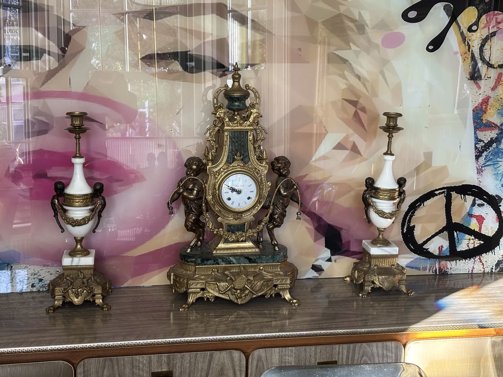 Italian Imperial Mantel Clock, Mid 20th Century photo buy