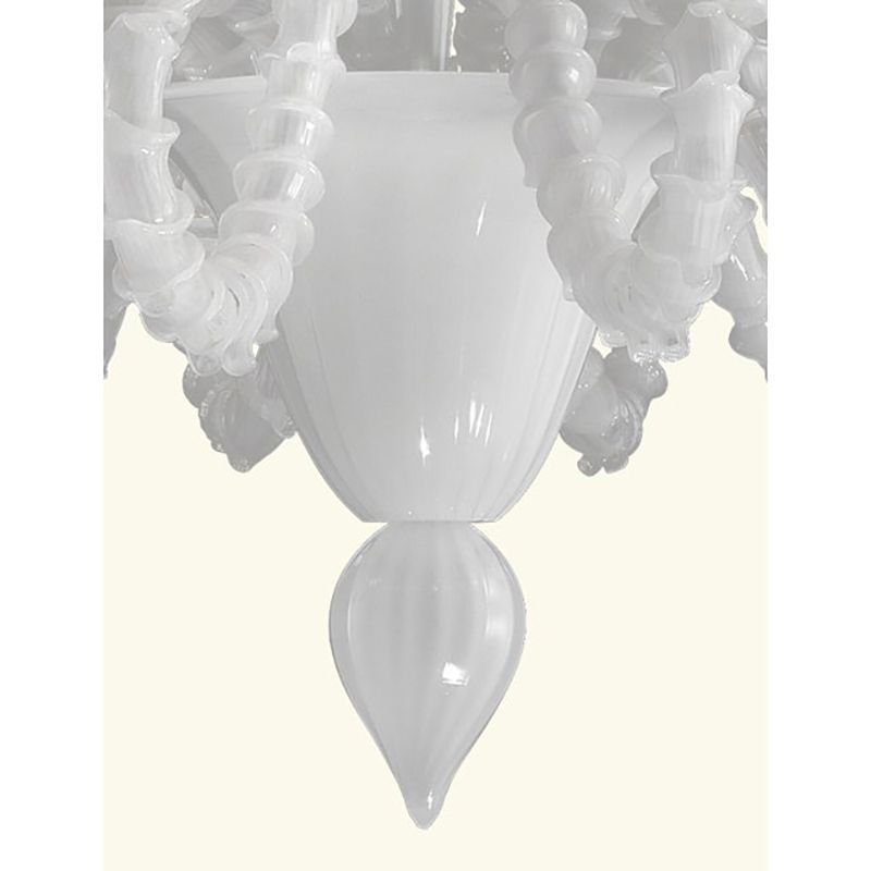 Contemporary White Rezzonico Murano Style Glass Chandelier photo for sale