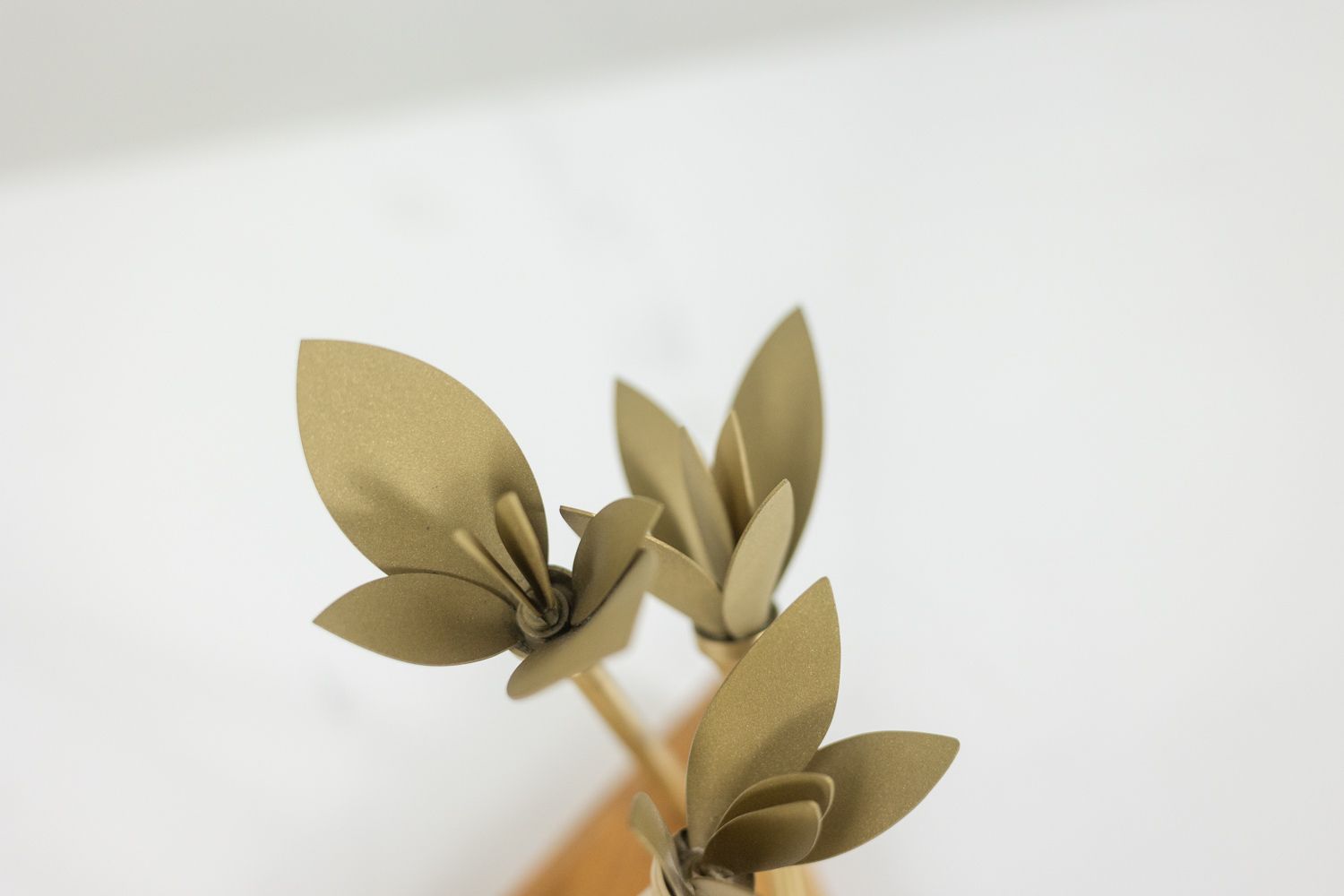 Napkin Holder In Matt Gold Brass With Its Wooden Base. Contemporary. photo for sale