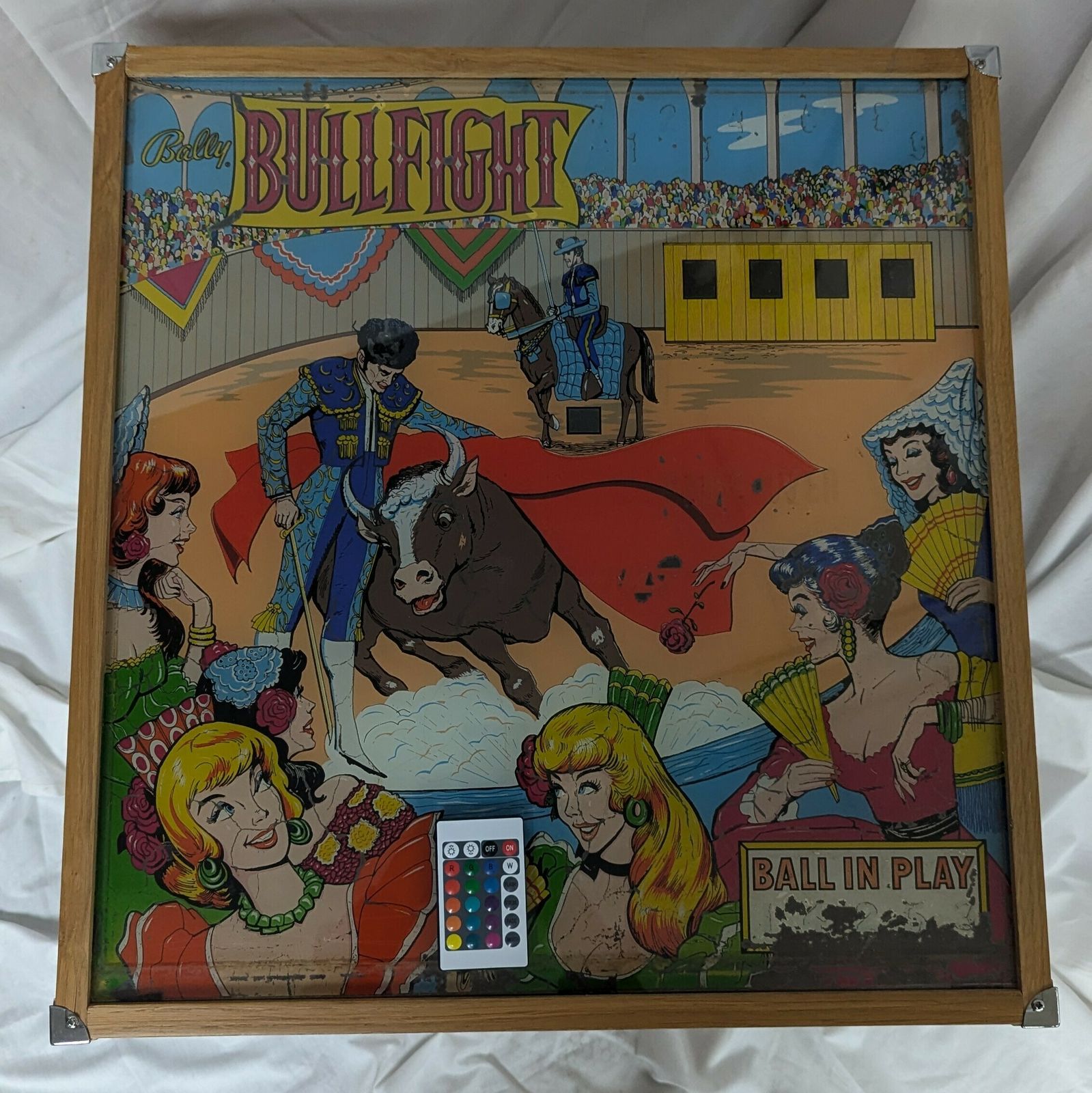 "Bullfight"Pinball Machine Backglass Table. photo for sale