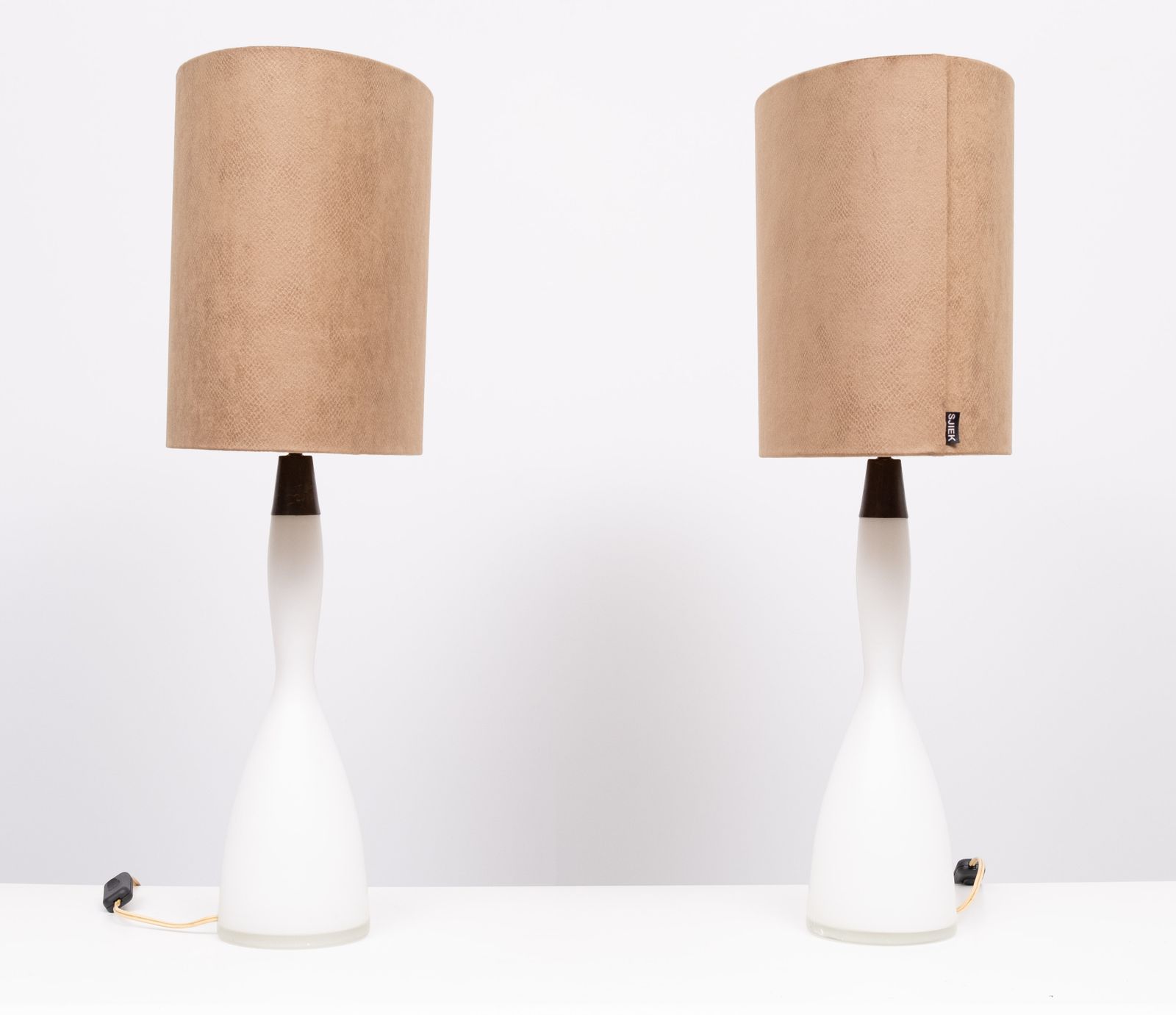 Kastrup Opaline Glass Table Lamps Design By Jacob Bang 1960s Denmark photo for sale
