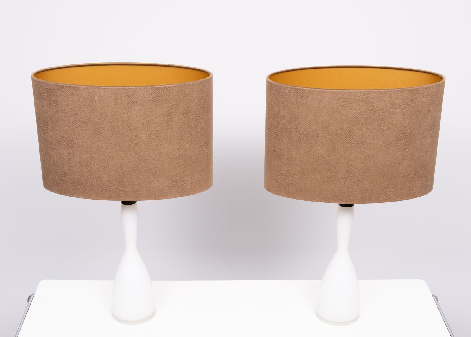 photo for sale Kastrup Opaline Glass Table Lamps Design By Jacob Bang 1960s Denmark