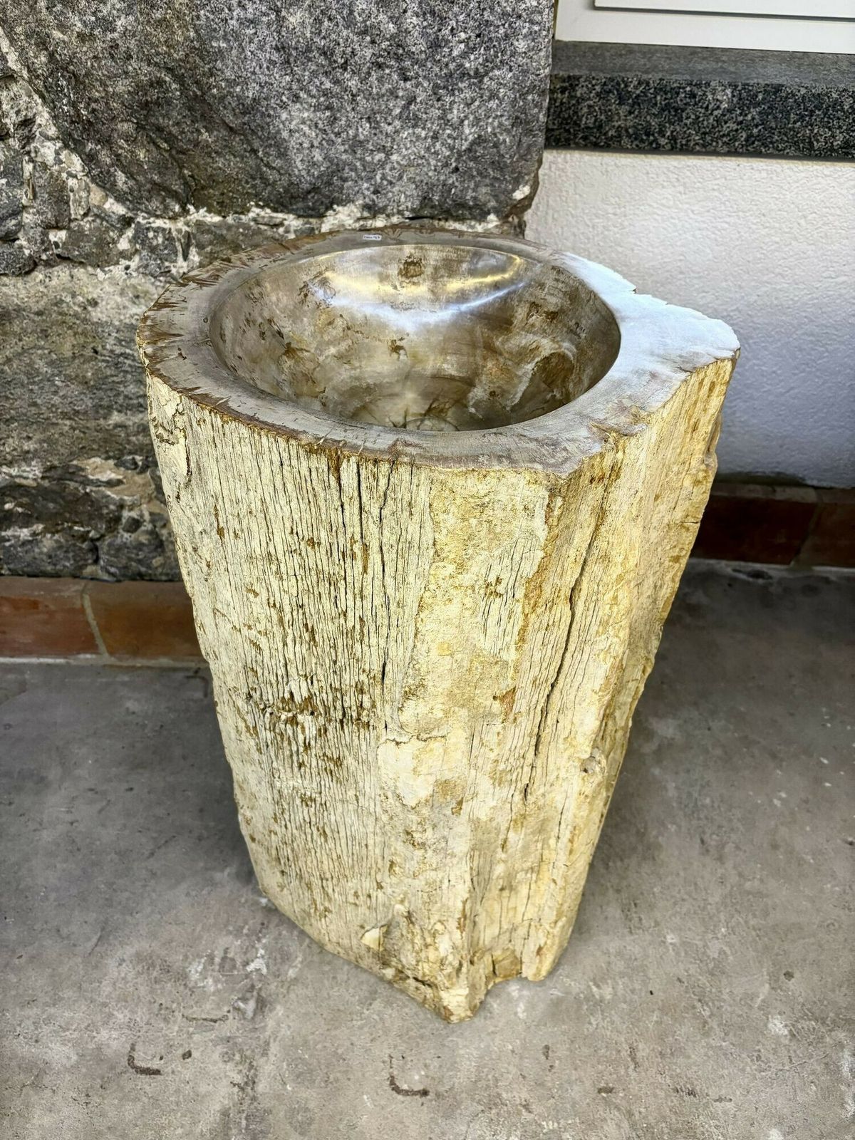 Organic Modern Petrified Wood Pedestal Sink, Idn 2025 photo furniture