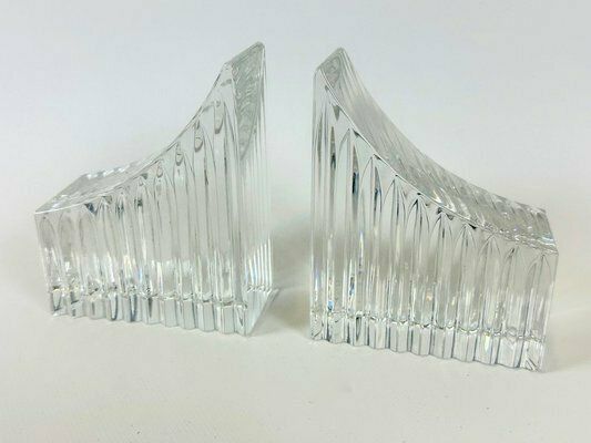 photo furniture Mid Century Crystal Glass Bookends, 1970s, Set Of 2