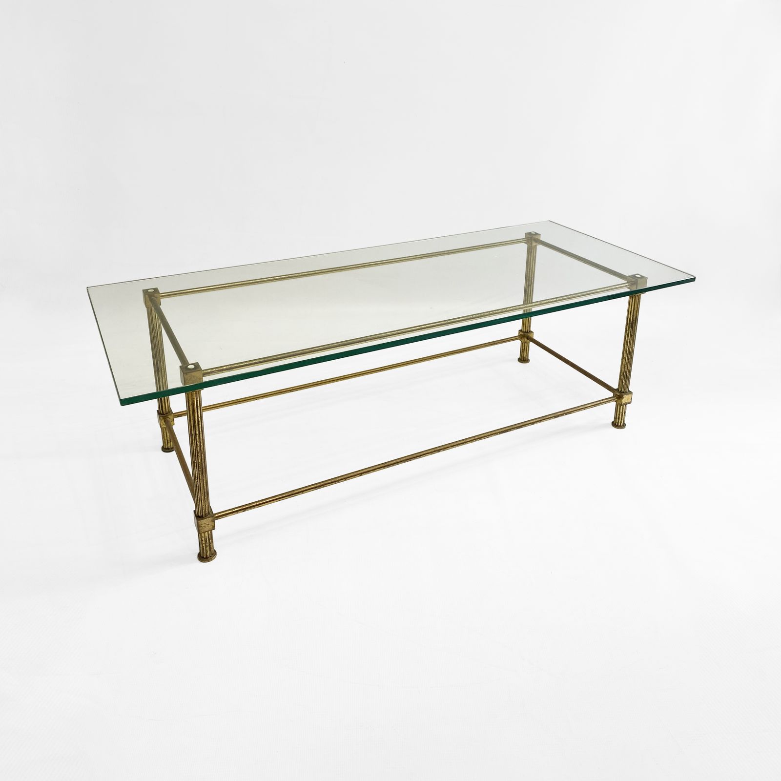 Aldo Tura Brass Coffee Table 1960s Midcentury Glass Neoclassical photo Furniture