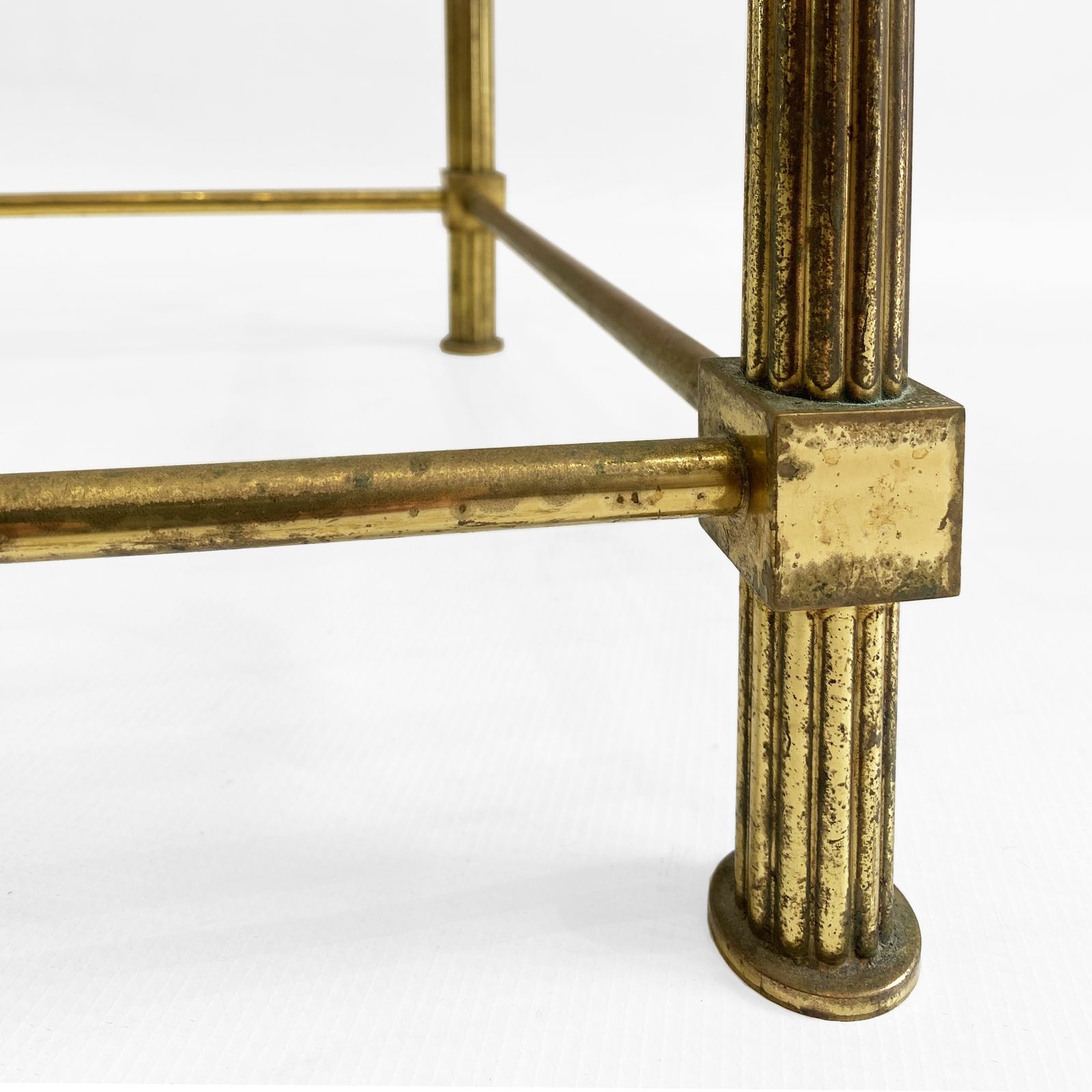 photo buy Aldo Tura Brass Coffee Table 1960s Midcentury Glass Neoclassical