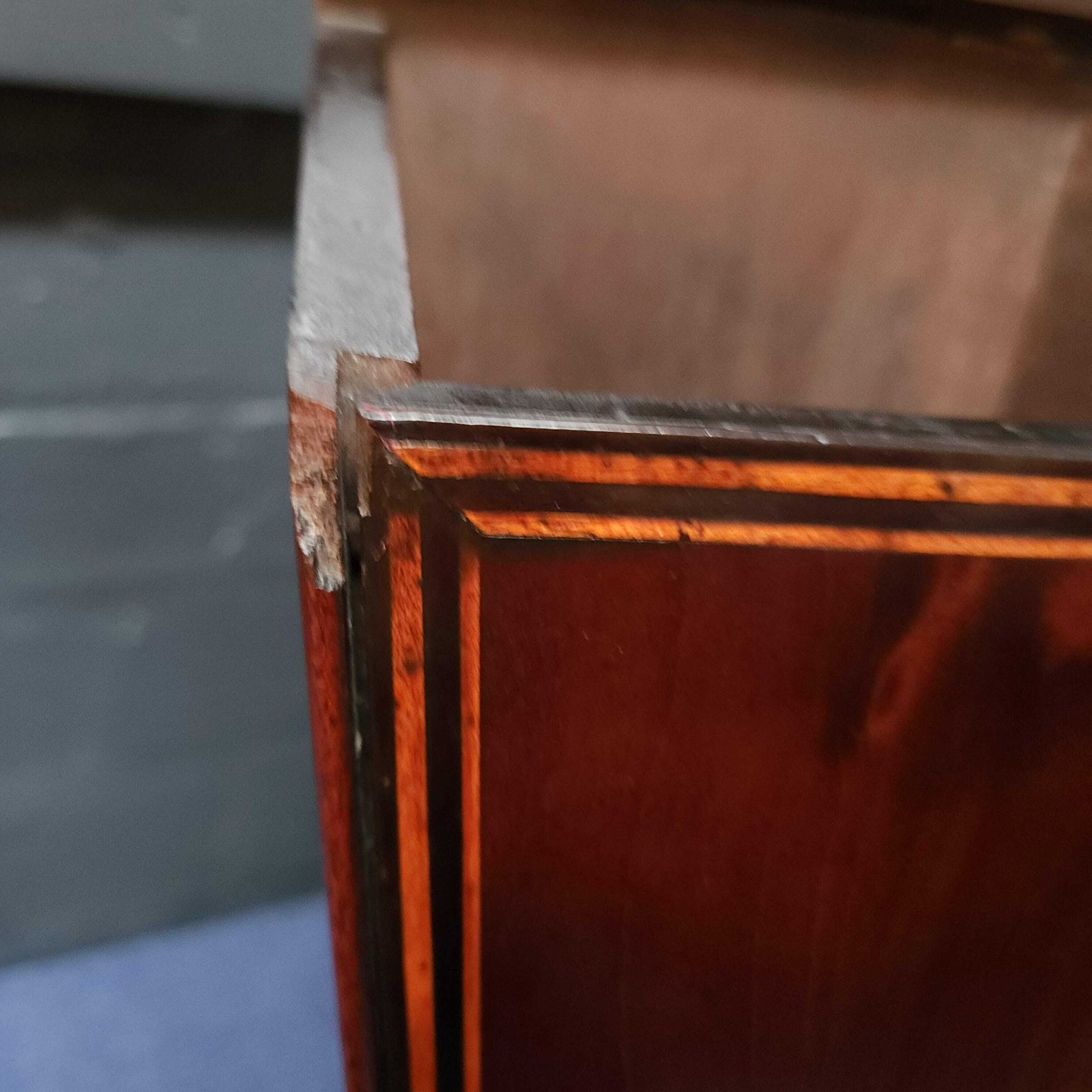 Inlaid Mahogany Georgian Candle Box. Circa Late 18thc photo vintage