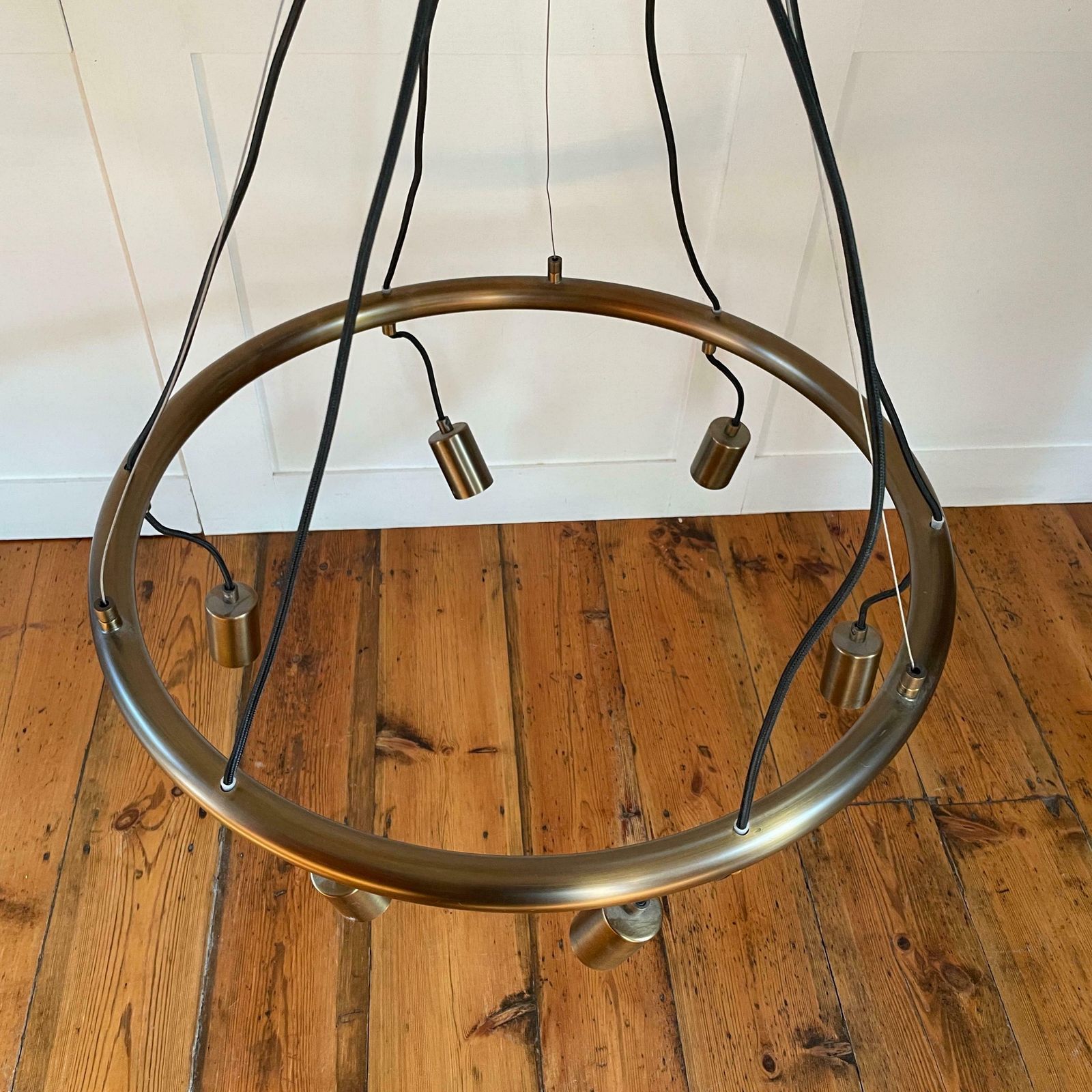 Soho Home Ceiling Light Brass Metal Hanging Large Chandelier Groot Rrp 1500 Round Gold Black Pendent Statement 6 Lights Wire Suspended photo vintage