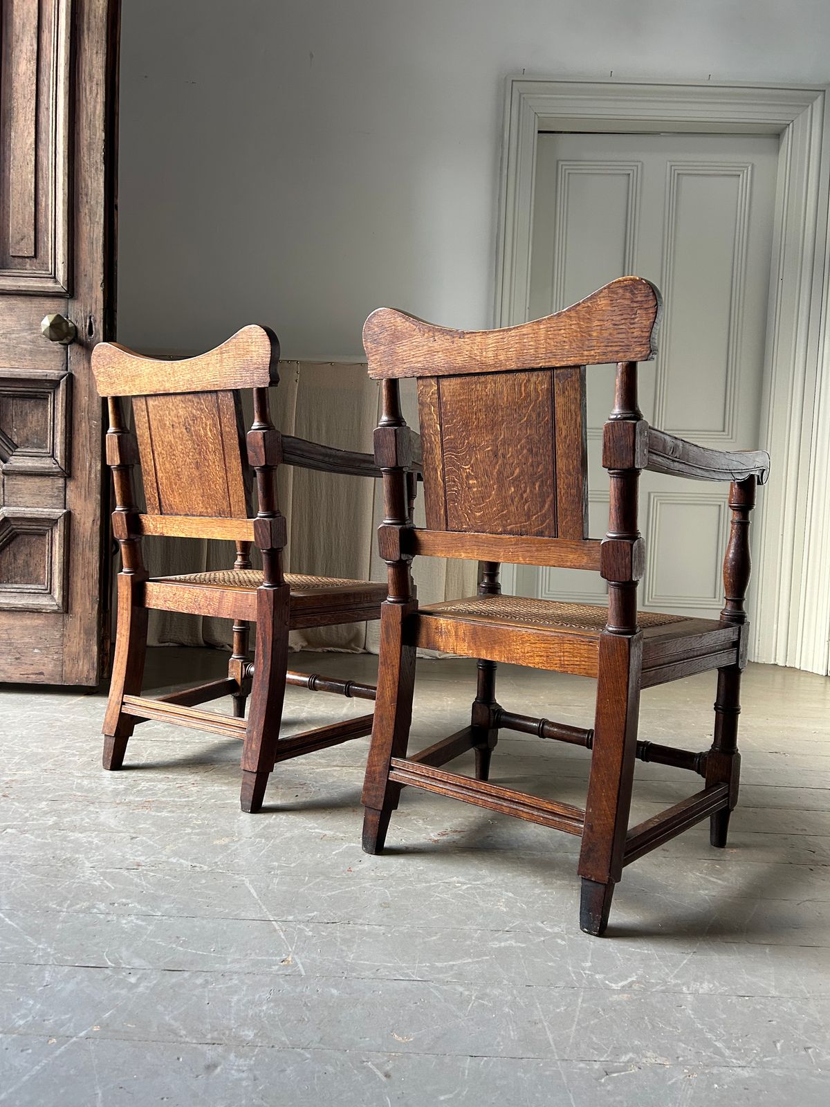 Pair Of Late Regency Hall Chairs photo for sale