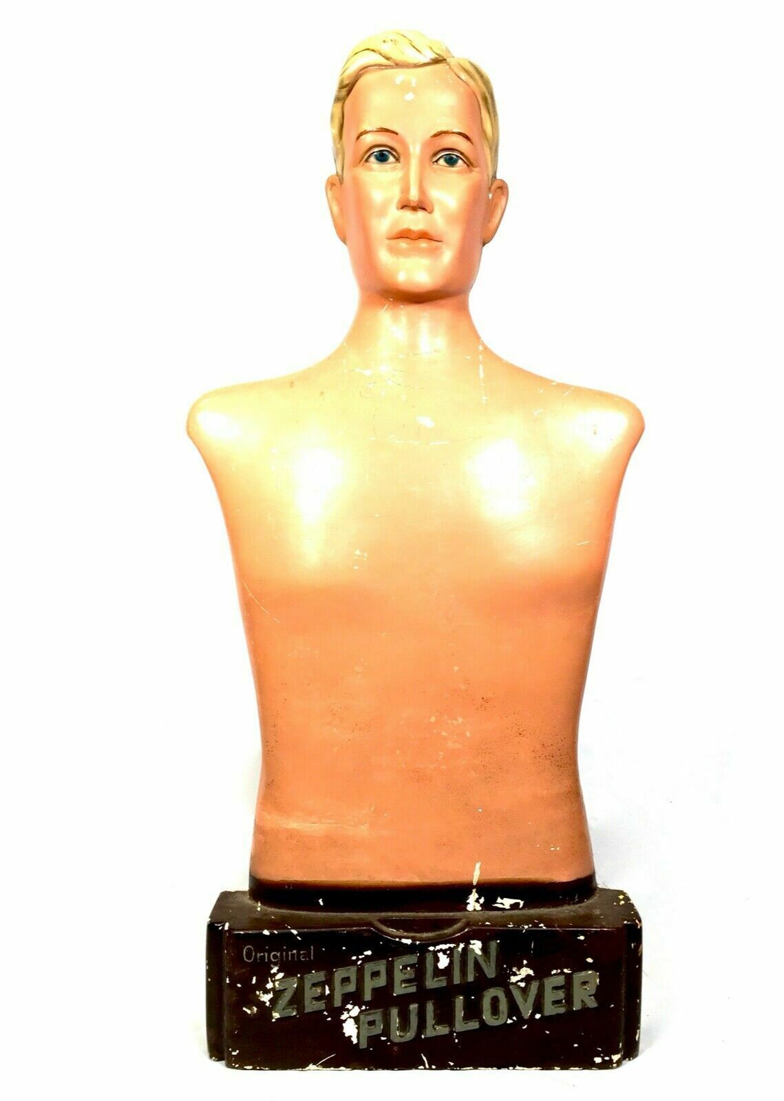 Antique Advertising   Shop Display Mens Torso Mannequin Zeppelin Pullover C.1950 photo furniture