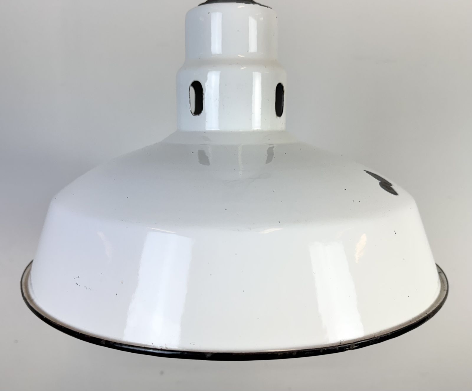 Industrial White Enamel Factory Pendant Lamp From Abolite, 1960s photo buy
