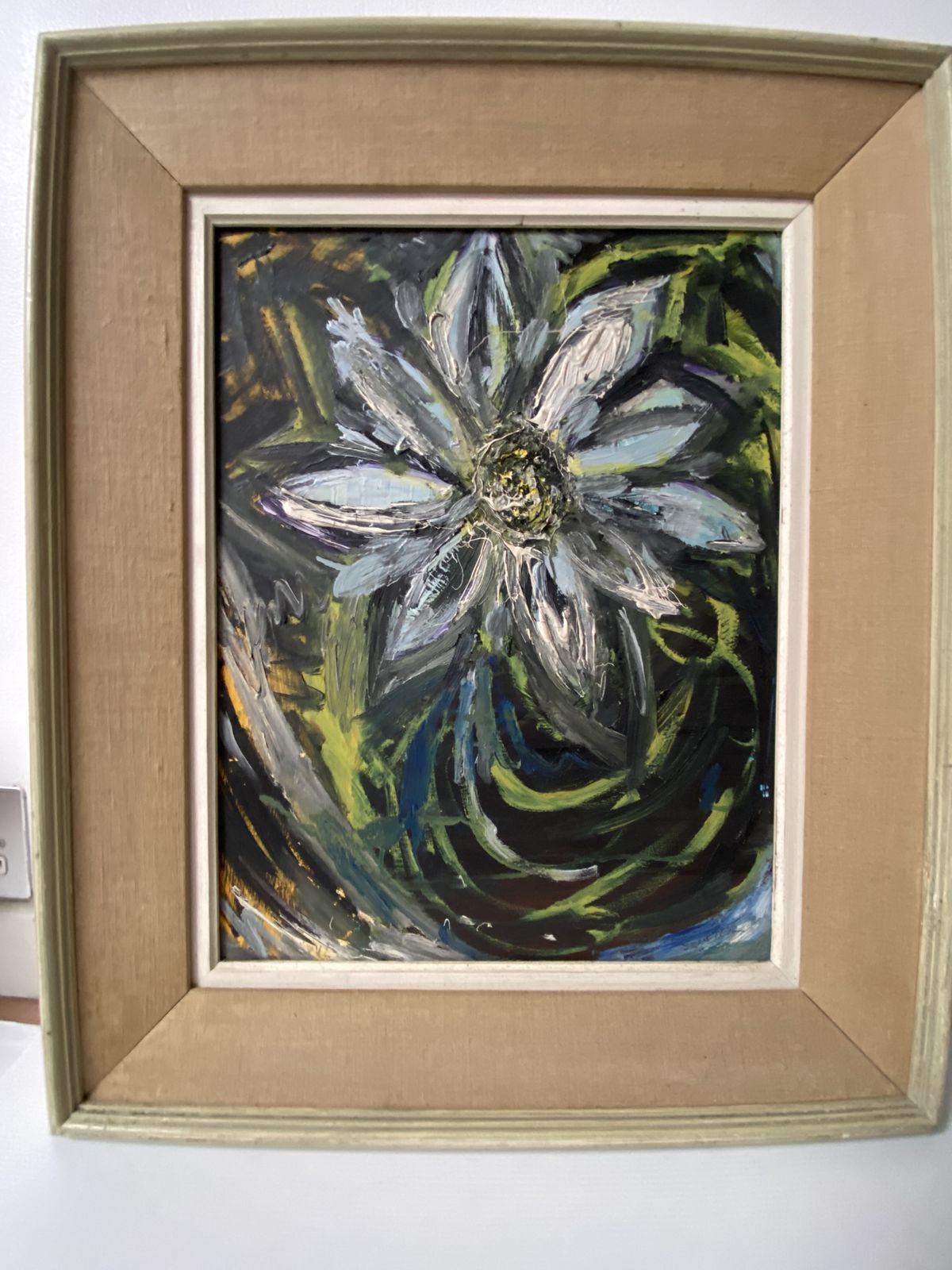 175.0 Mid Century Oil Painting Large Flower Signed Souster photo