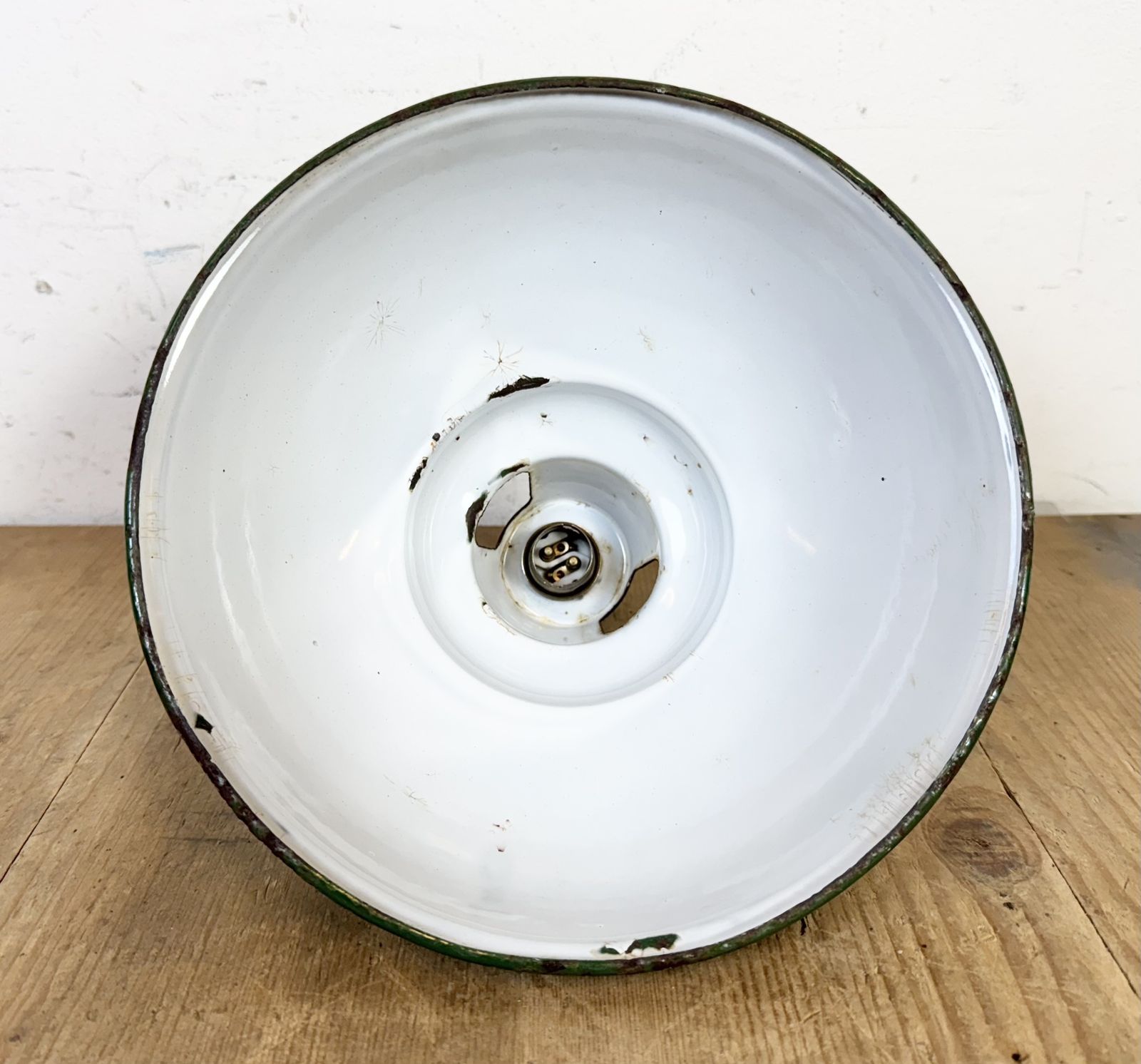 photo for sale Industrial Green Enamel Factory Pendant Lamp From Maxlume, 1960s