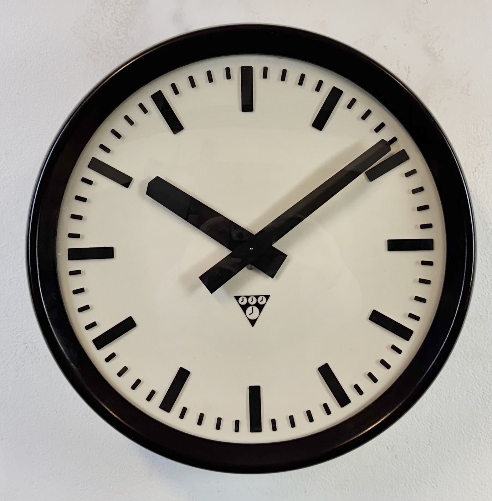 Industrial Bakelite Factory Wall Clock From Pragotron, 1960s photo vintage
